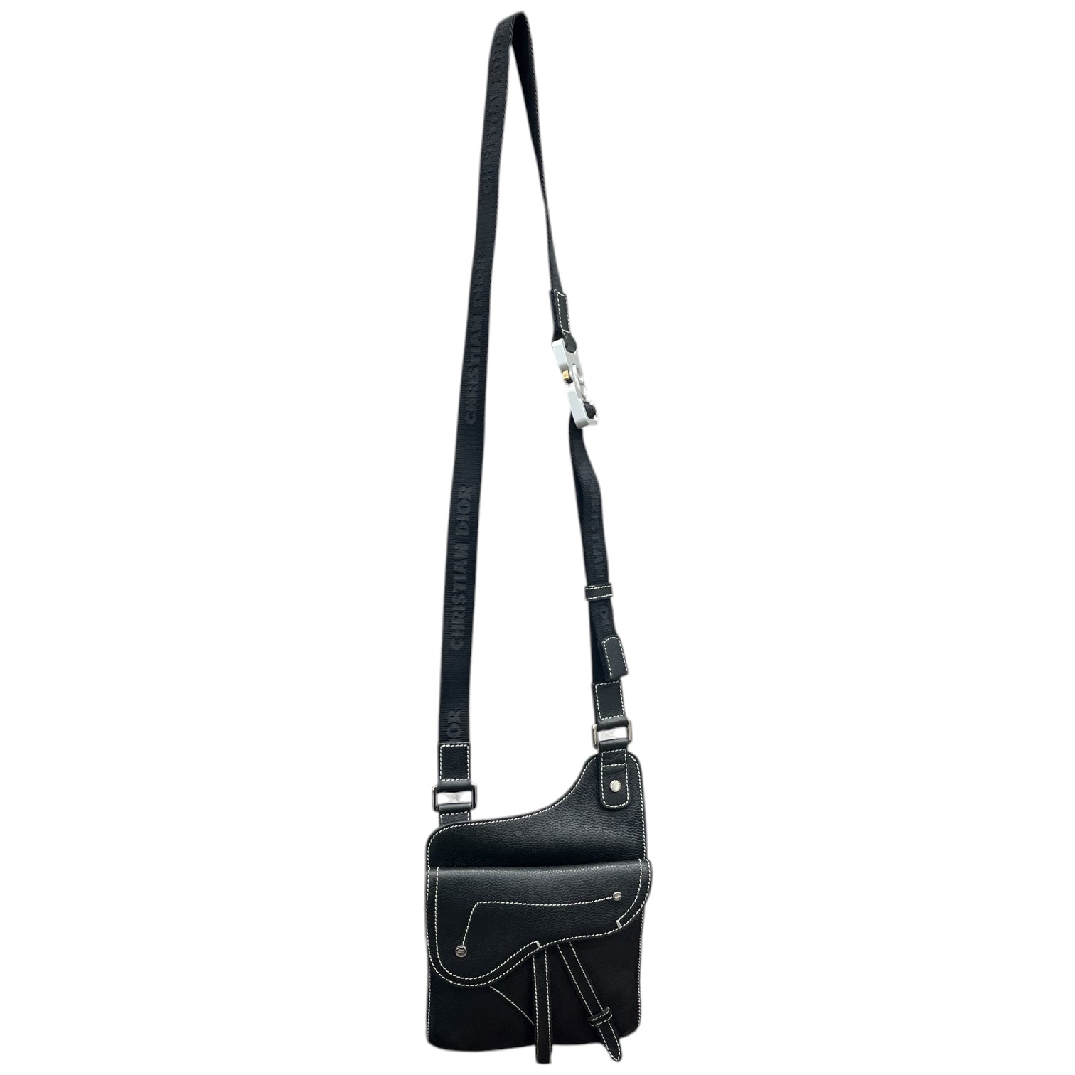 Christian Dior/Cross Body Bag/Leather/BLK/Leather Saddle Bag view 1