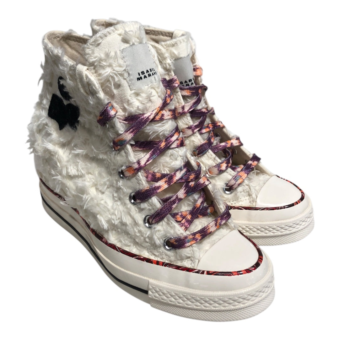 CONVERSE/ISABEL MARANT/Hi-Sneakers/US 7/Cotton/WHT/Chunky Heel/chuck 70 fuzzy view 1