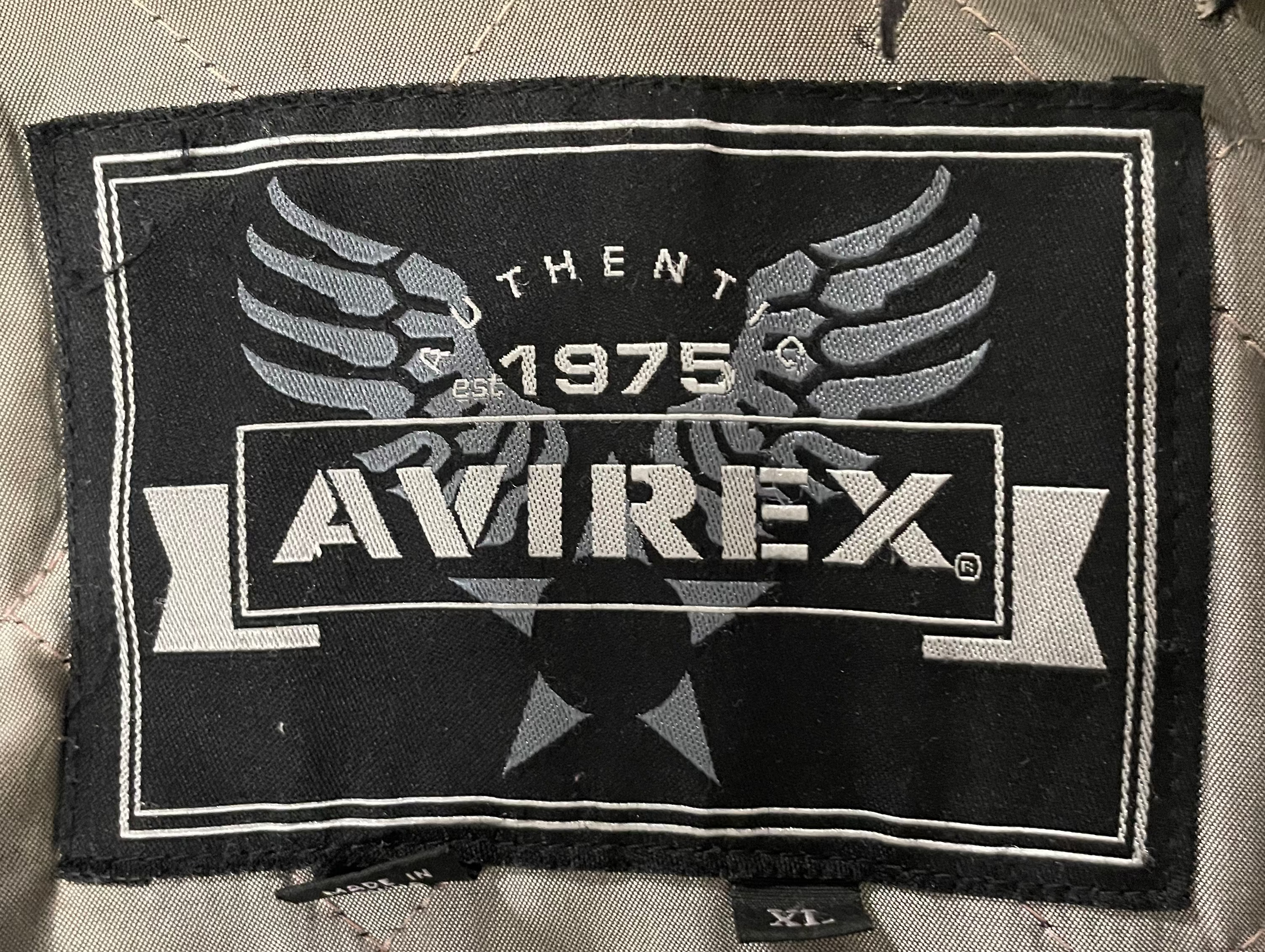 AVIREX/Leather Jkt/XL/Leather/BLK/Graphic/diagonal back spellout view 3
