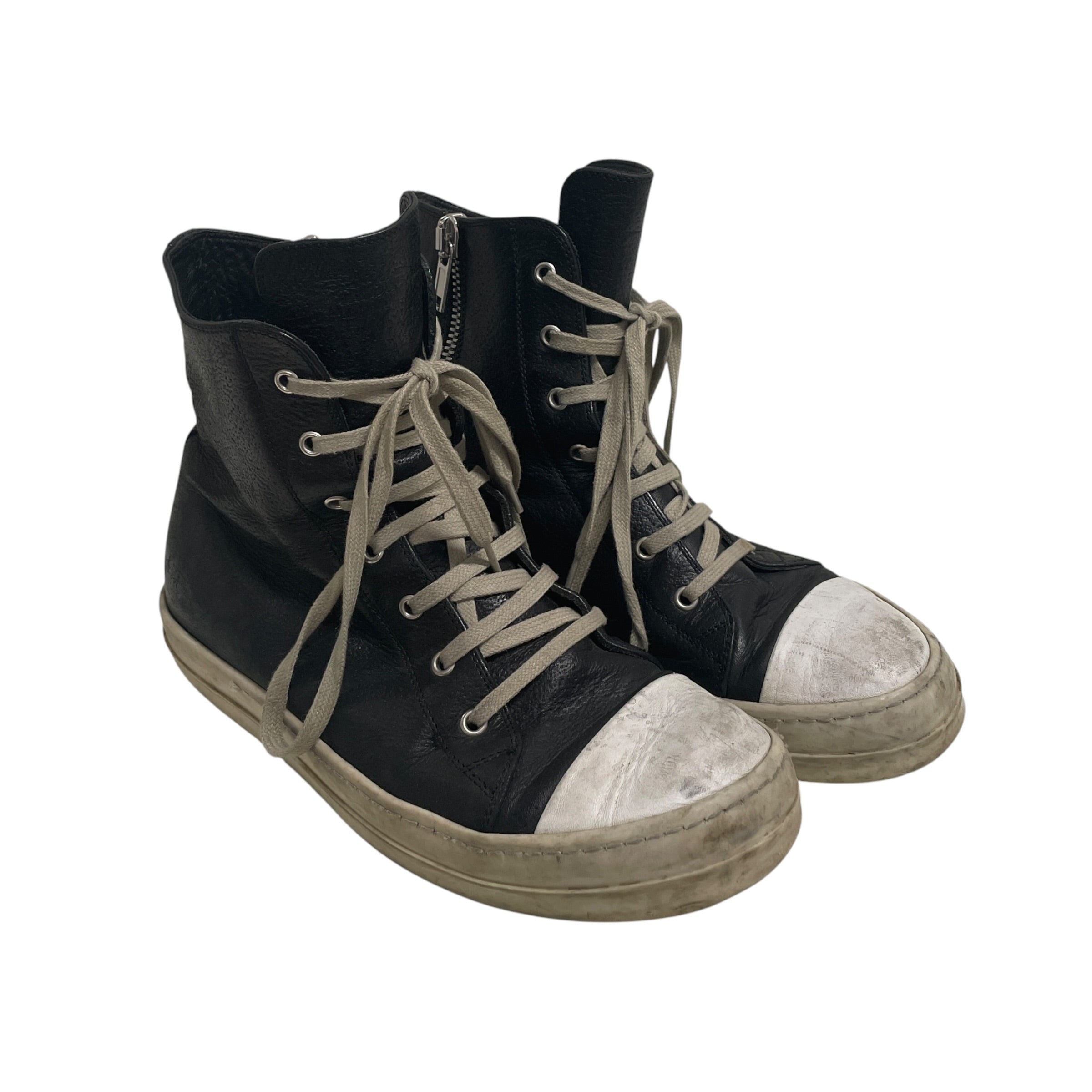 Rick Owens/Hi-Sneakers/EU 42/Leather/BLK/LACE UP/SIDE ZIP view 1