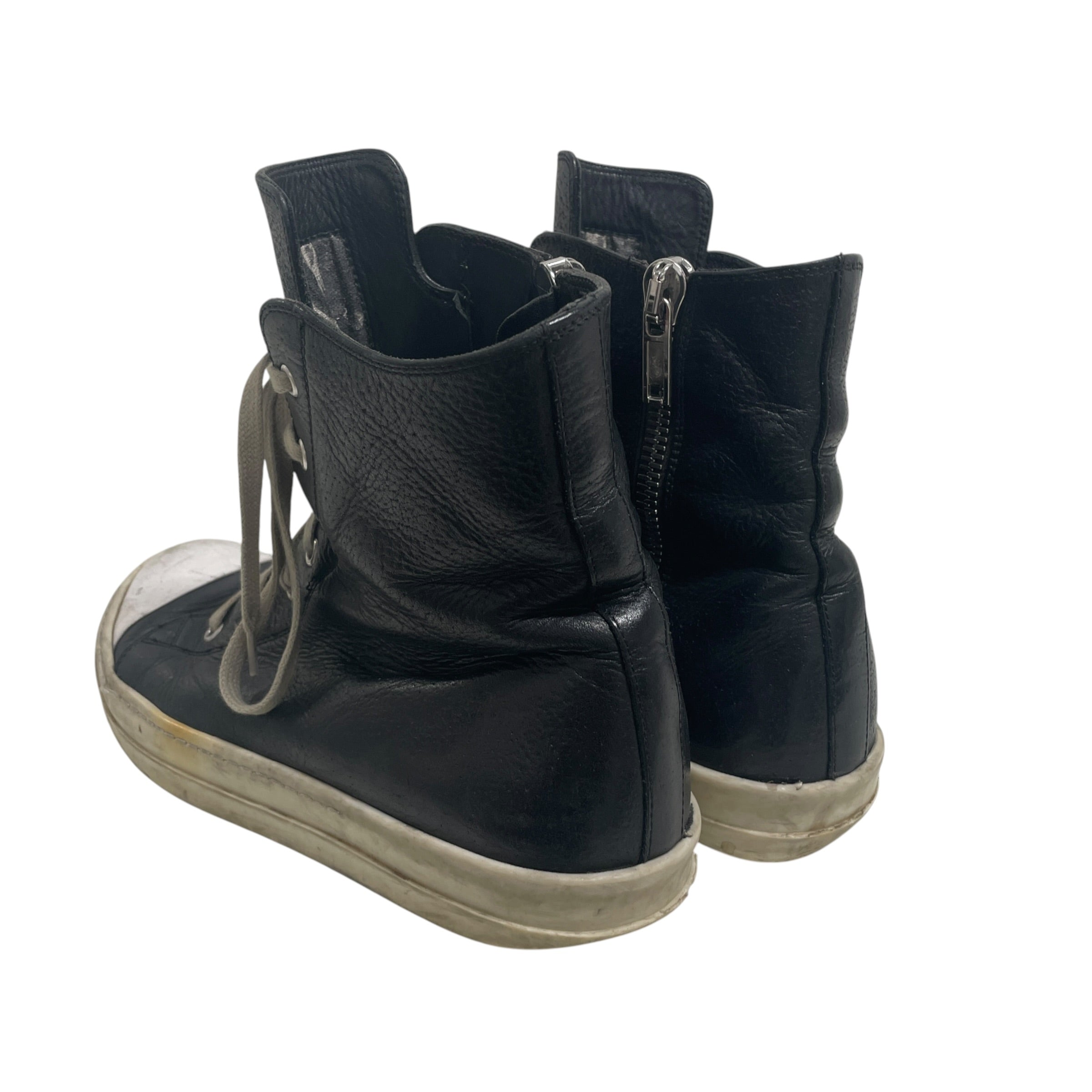Rick Owens/Hi-Sneakers/EU 42/Leather/BLK/LACE UP/SIDE ZIP view 2