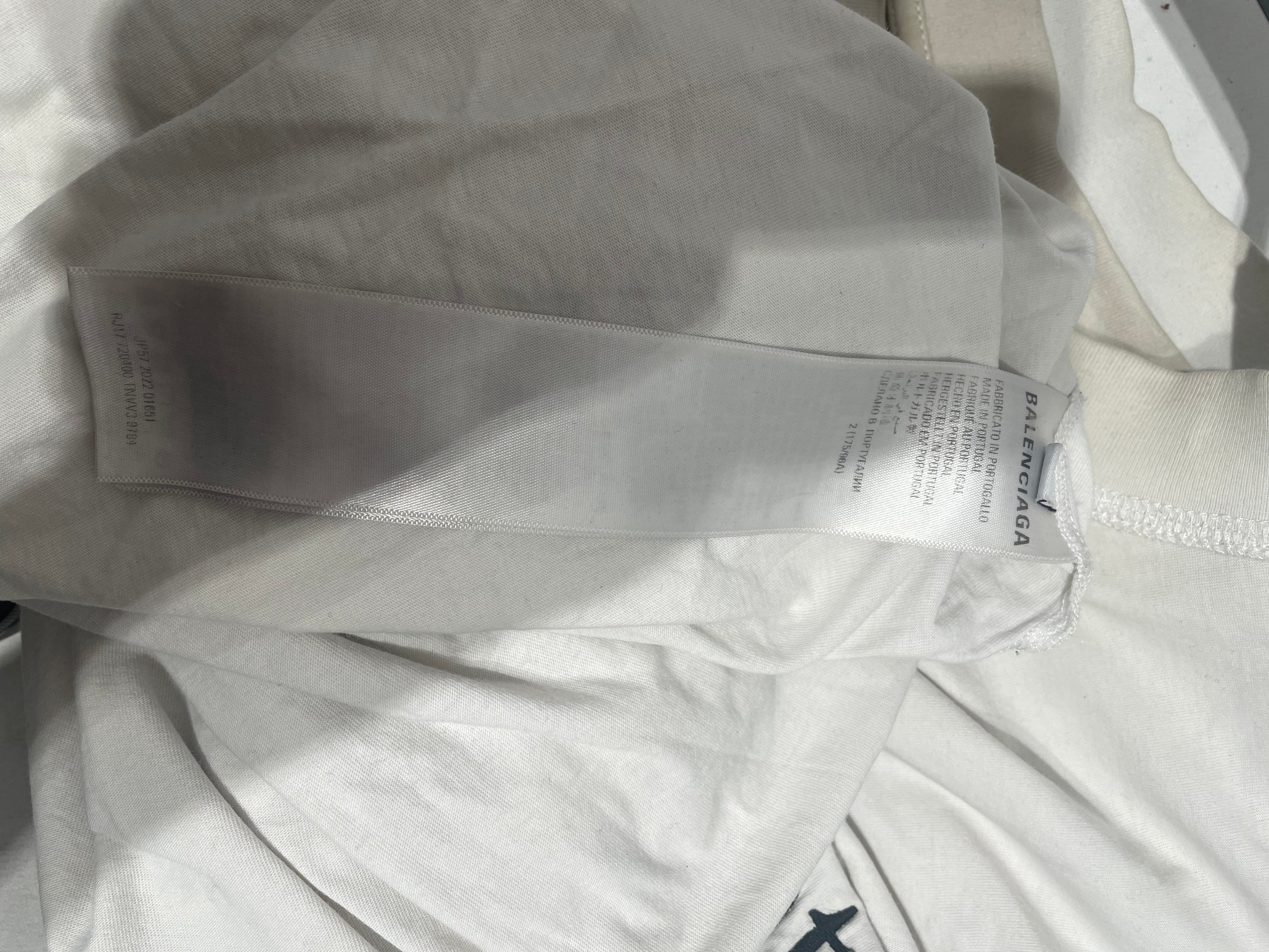 BALENCIAGA/T-Shirt/2/Cotton/WHT/Be Different Double Collar Tee view 4