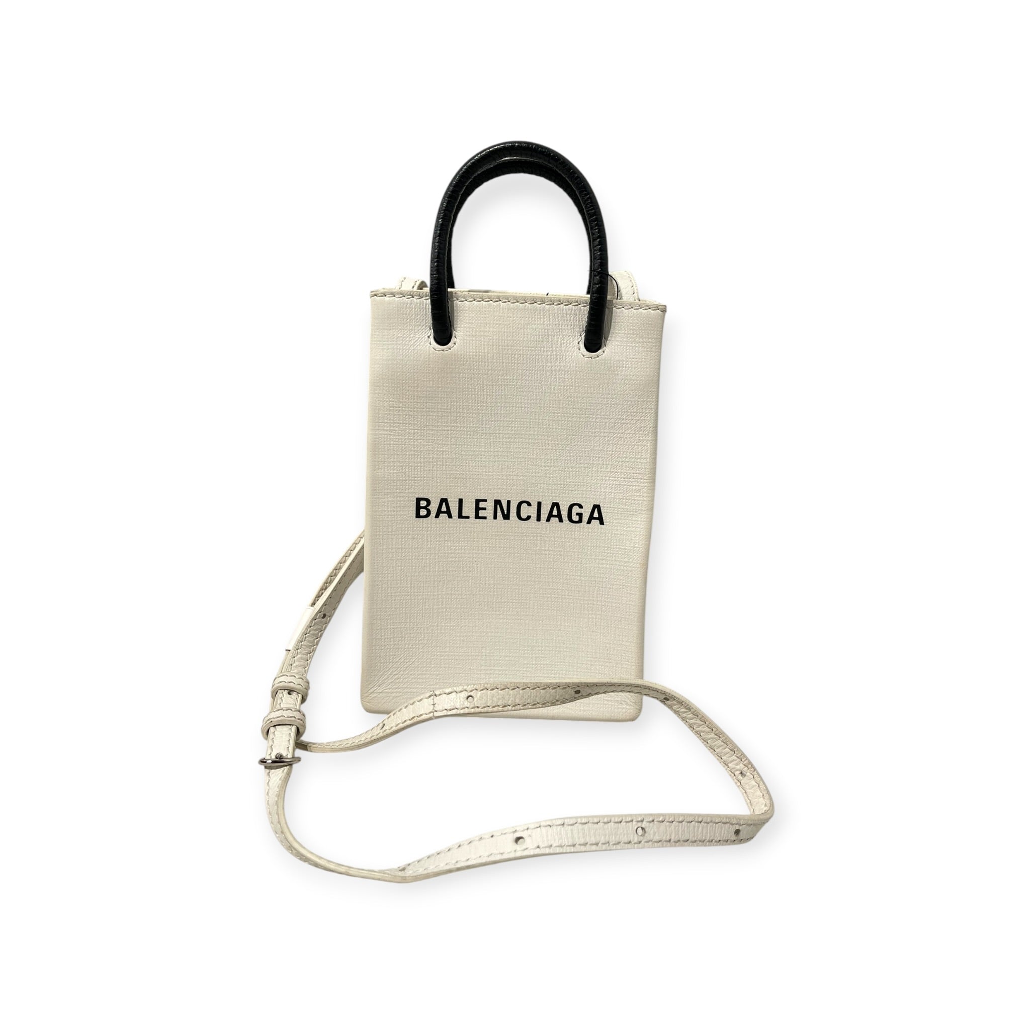 BALENCIAGA/Bag/Leather/WHT/MINI SHOPPER TOTE view 5