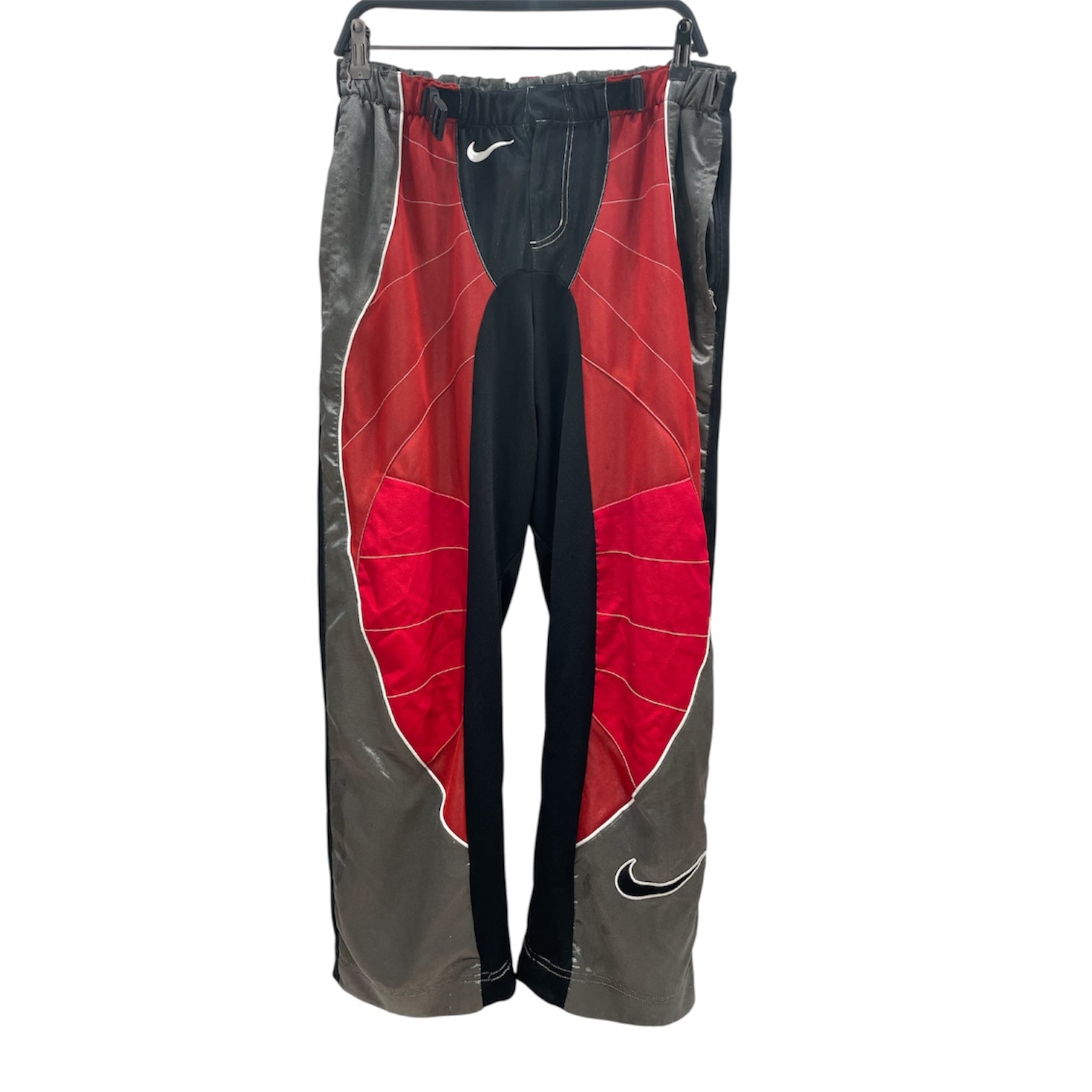 NIKE/CACTUS PLANT FLEA MARKET/Straight Pants/S/Polyester/RED/MX RAVE PANTS/ RED/GREY/BLACK view 1