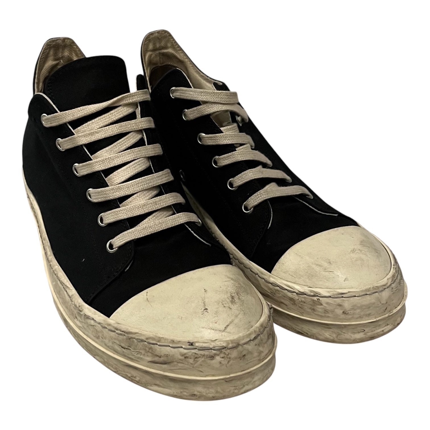 Rick Owens/Low-Sneakers/EU 43/Cotton/BLK/back leather patch view 1