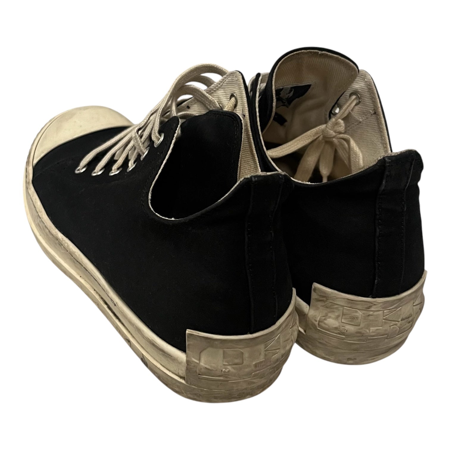 Rick Owens/Low-Sneakers/EU 43/Cotton/BLK/back leather patch view 2