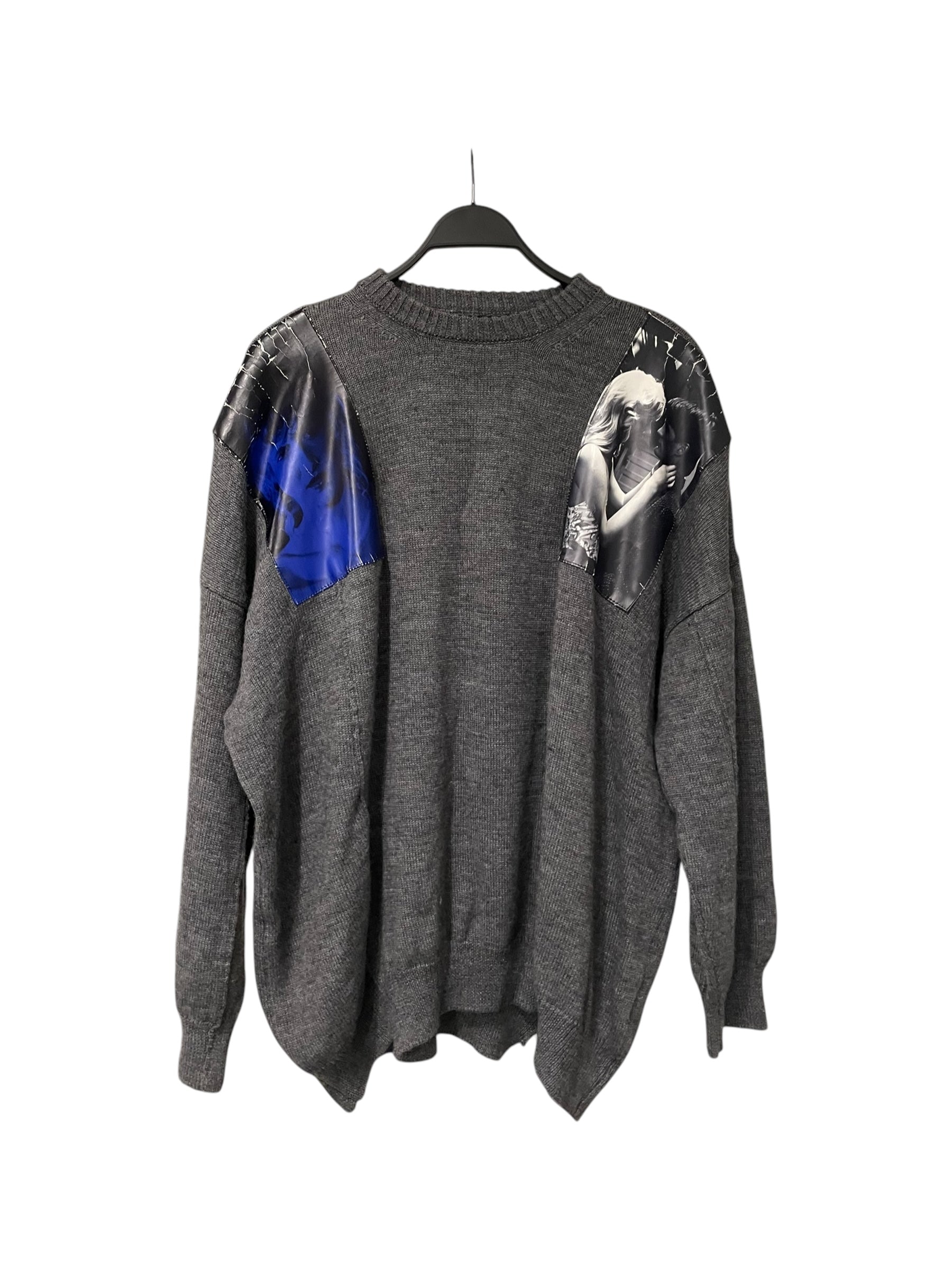 RAF SIMONS/Heavy Sweater/S/Wool/GRY/FW19 SHOULDER PATCH SWEATER view 1