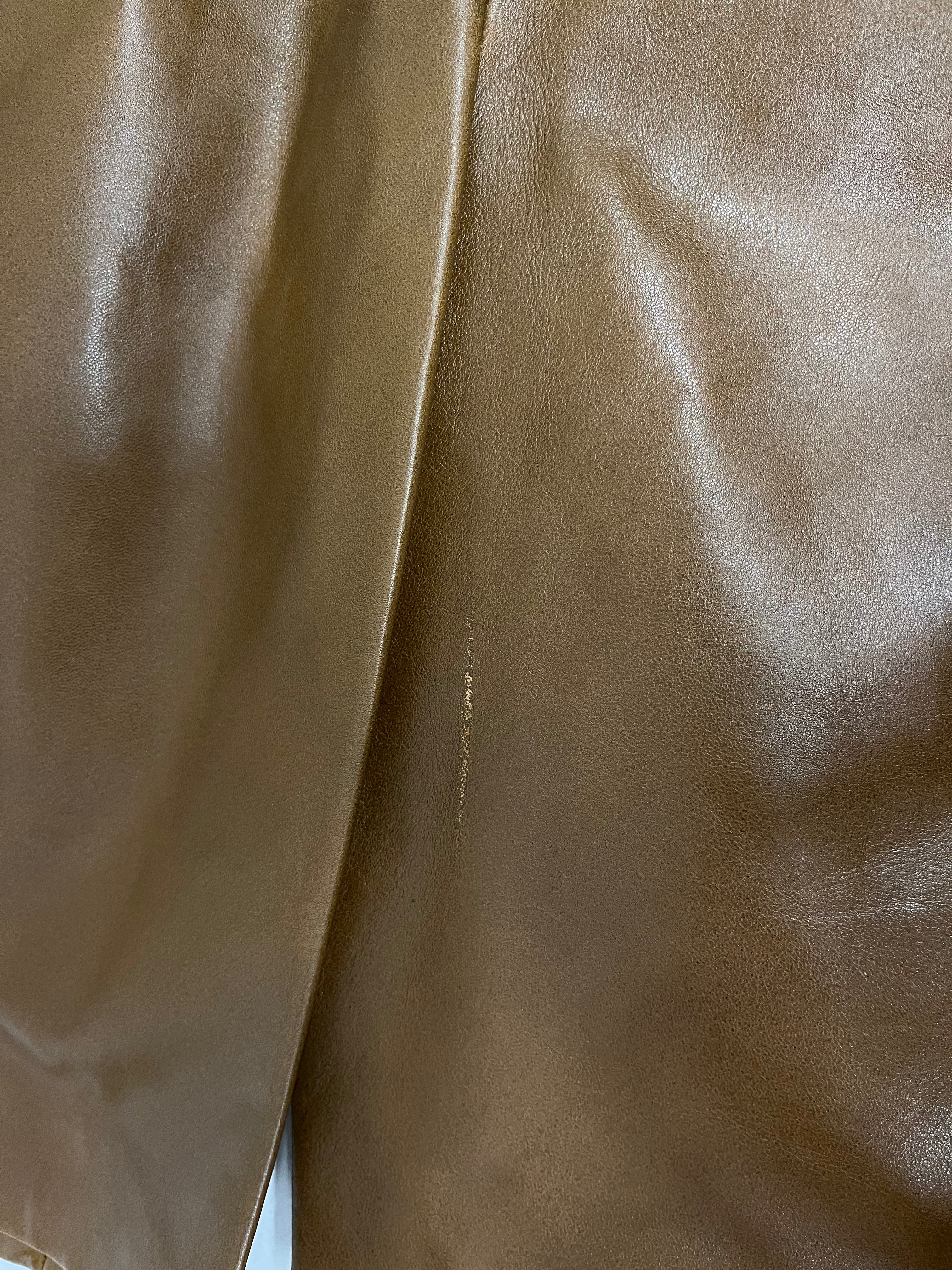 Helmut Lang/Skirt/Leather/KHK/DOUBLE SNAP FRONT SLIT view 4