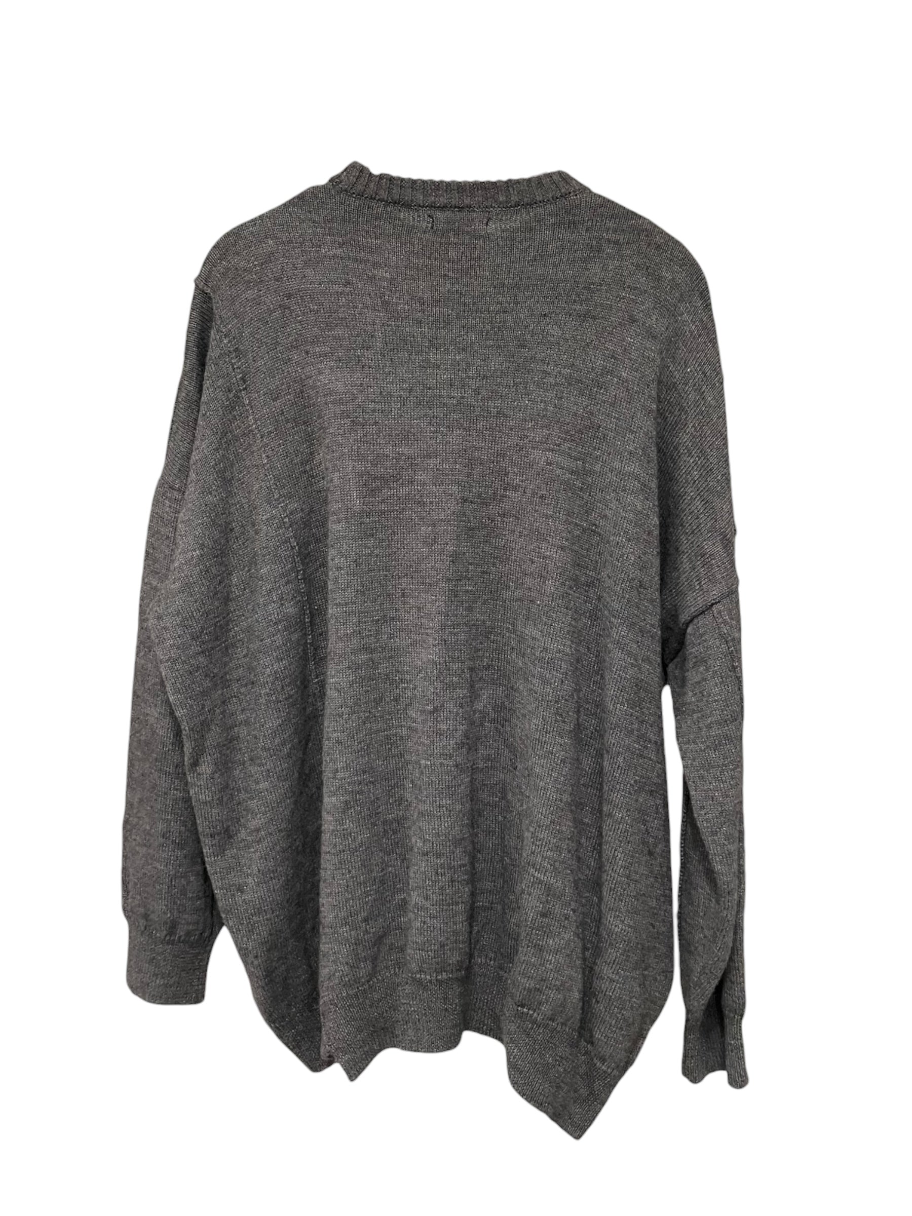 RAF SIMONS/Heavy Sweater/S/Wool/GRY/FW19 SHOULDER PATCH SWEATER view 2