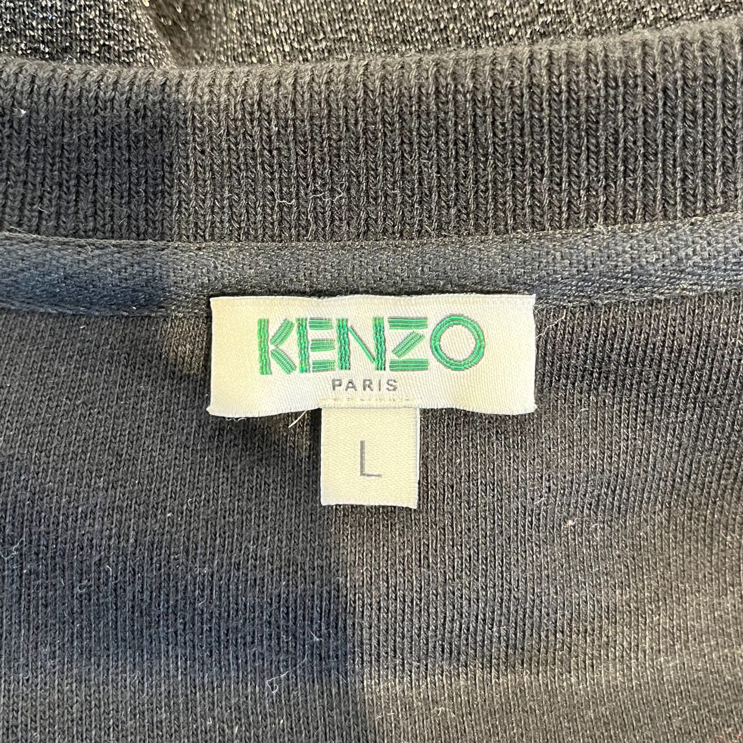 KENZO/Sweatshirt/L/Cotton/BLK/GLITTER GREY/YELLOW LOGO view 3