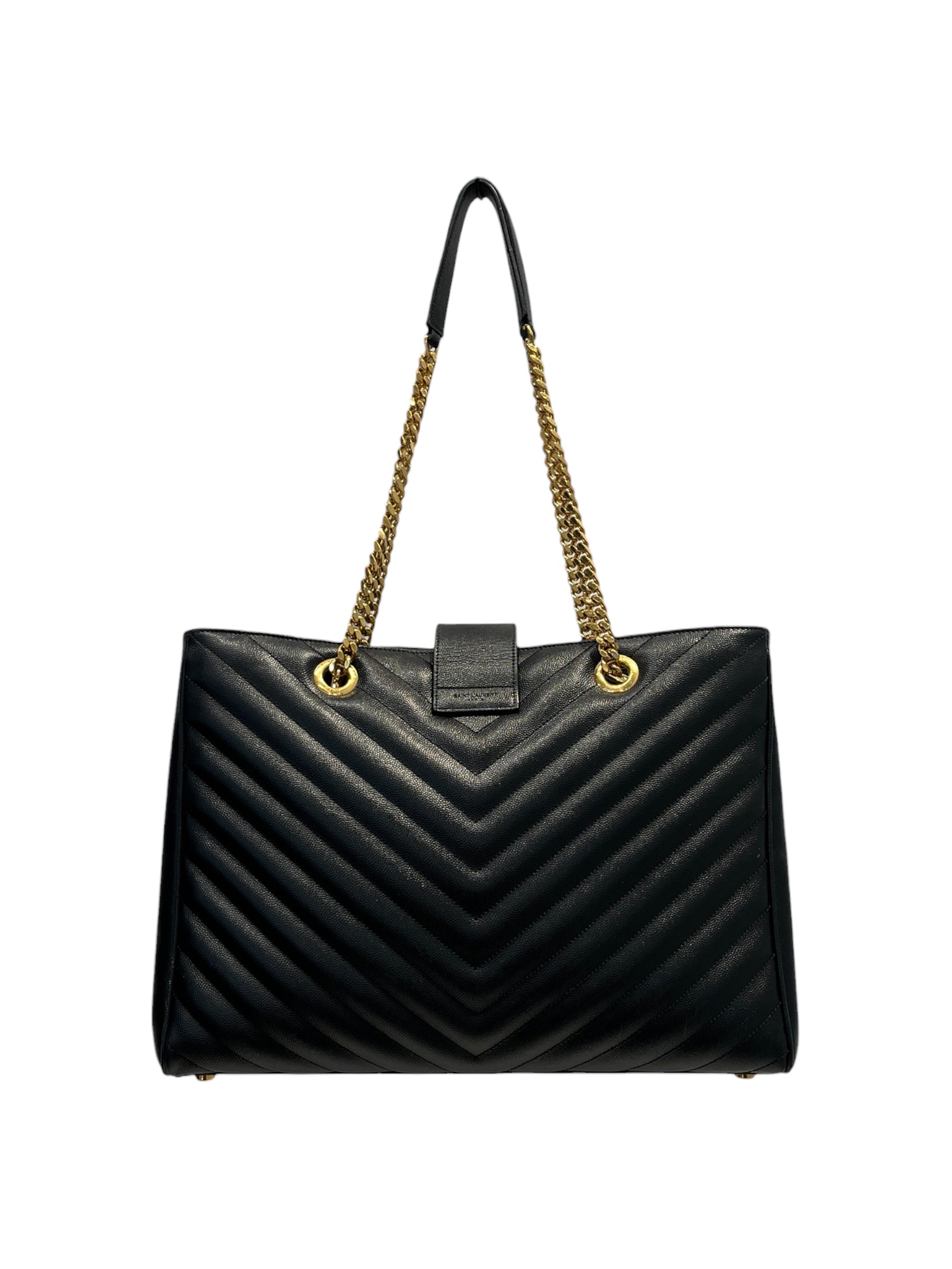 SAINT LAURENT/Hand Bag/Leather/BLK/Matelasse Chevron Large view 2