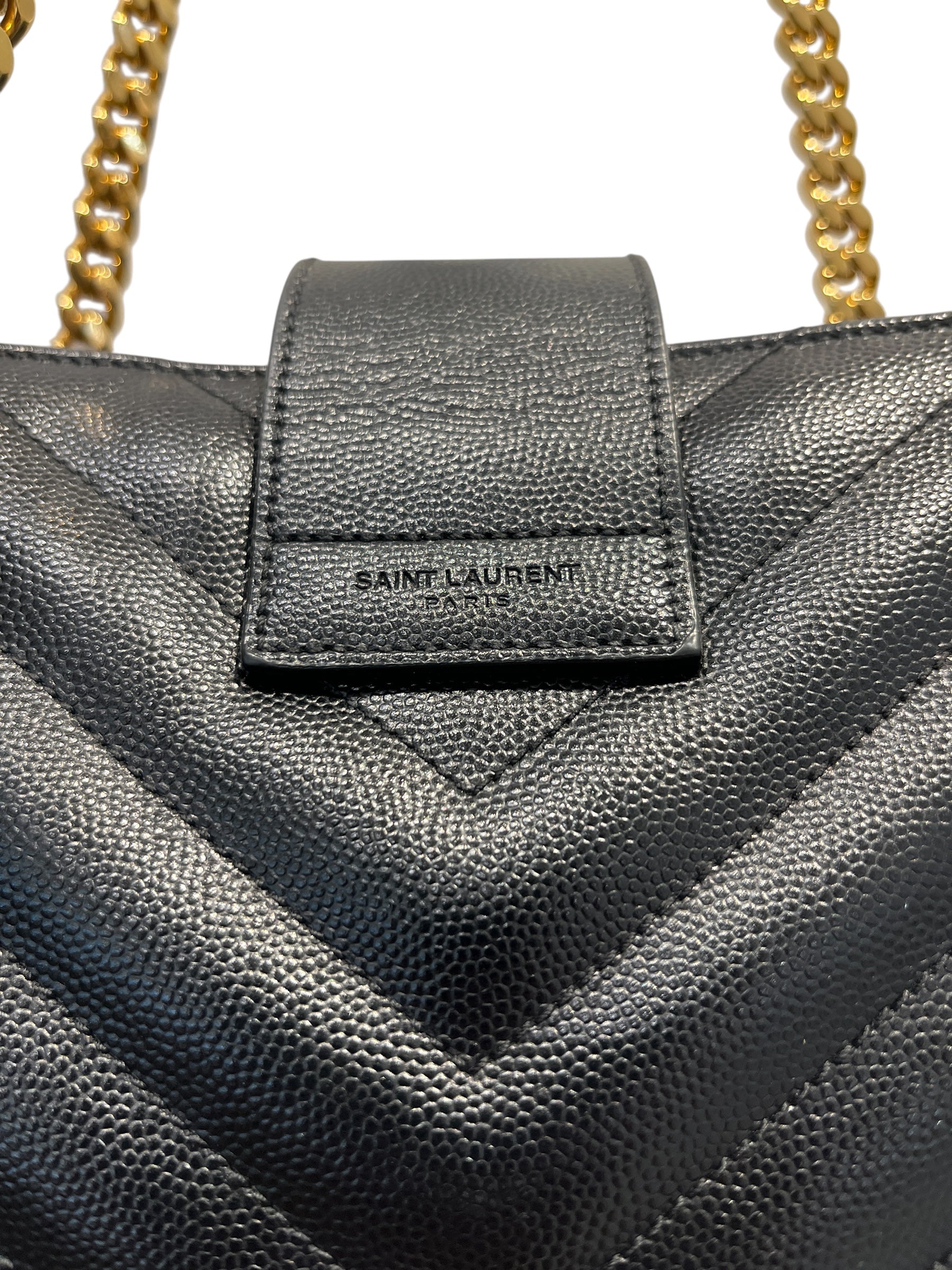 SAINT LAURENT/Hand Bag/Leather/BLK/Matelasse Chevron Large view 4