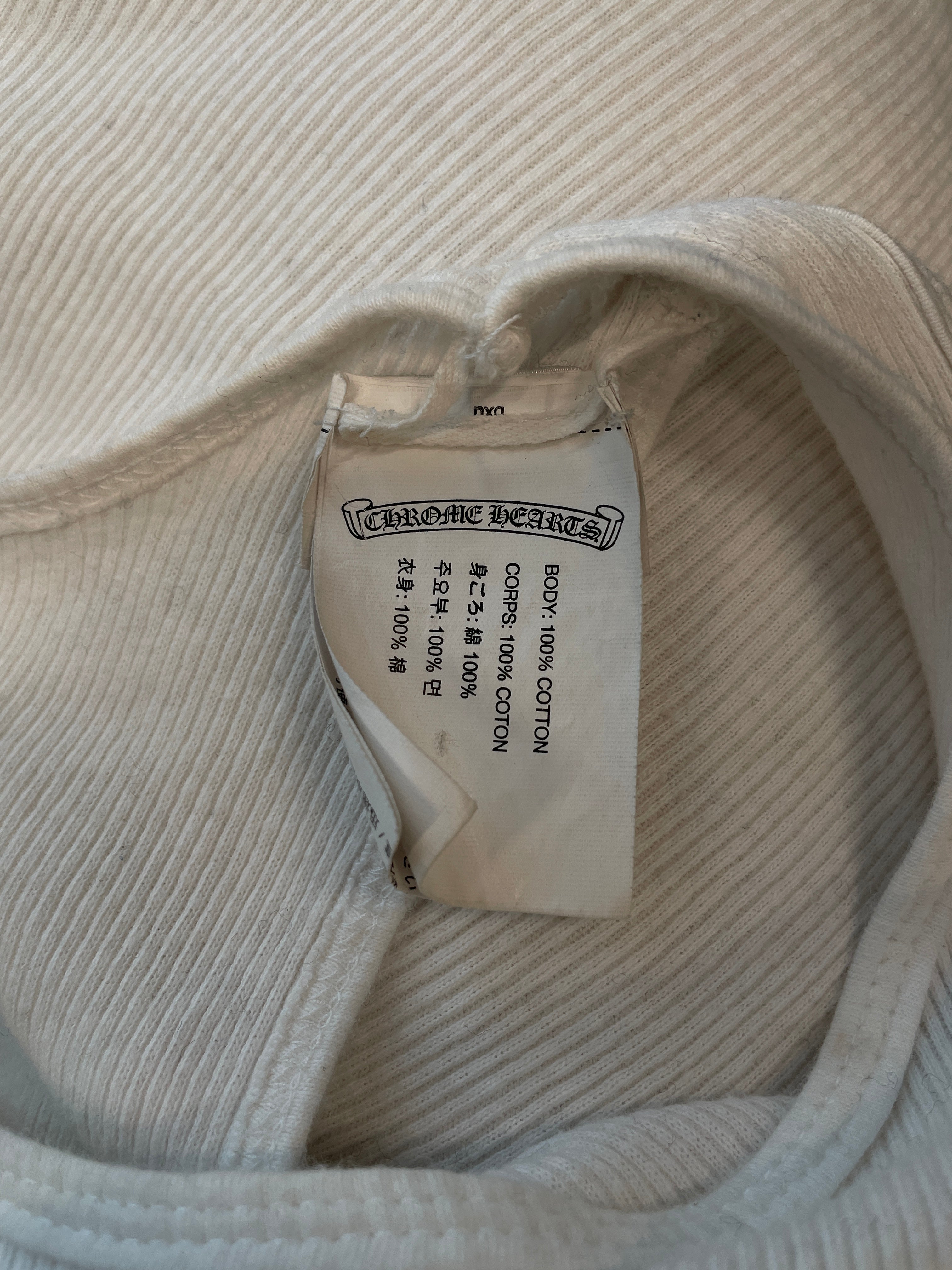 CHROME HEARTS/Tank Top/Cotton/WHT/Monogram/rib knit view 4