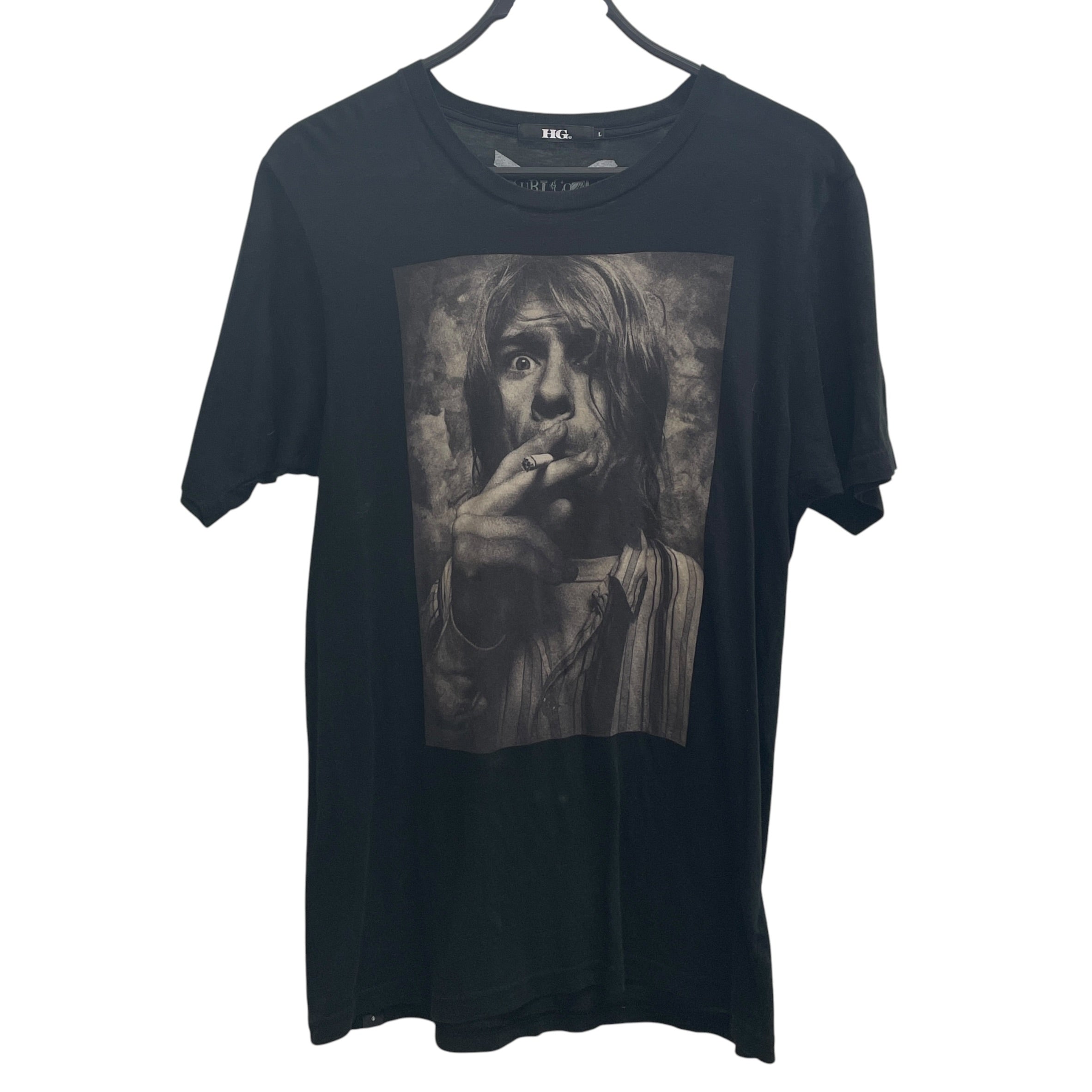 HYSTERIC GLAMOUR/T-Shirt/L/Cotton/BLK/Graphic/KURT COBAIN view 1