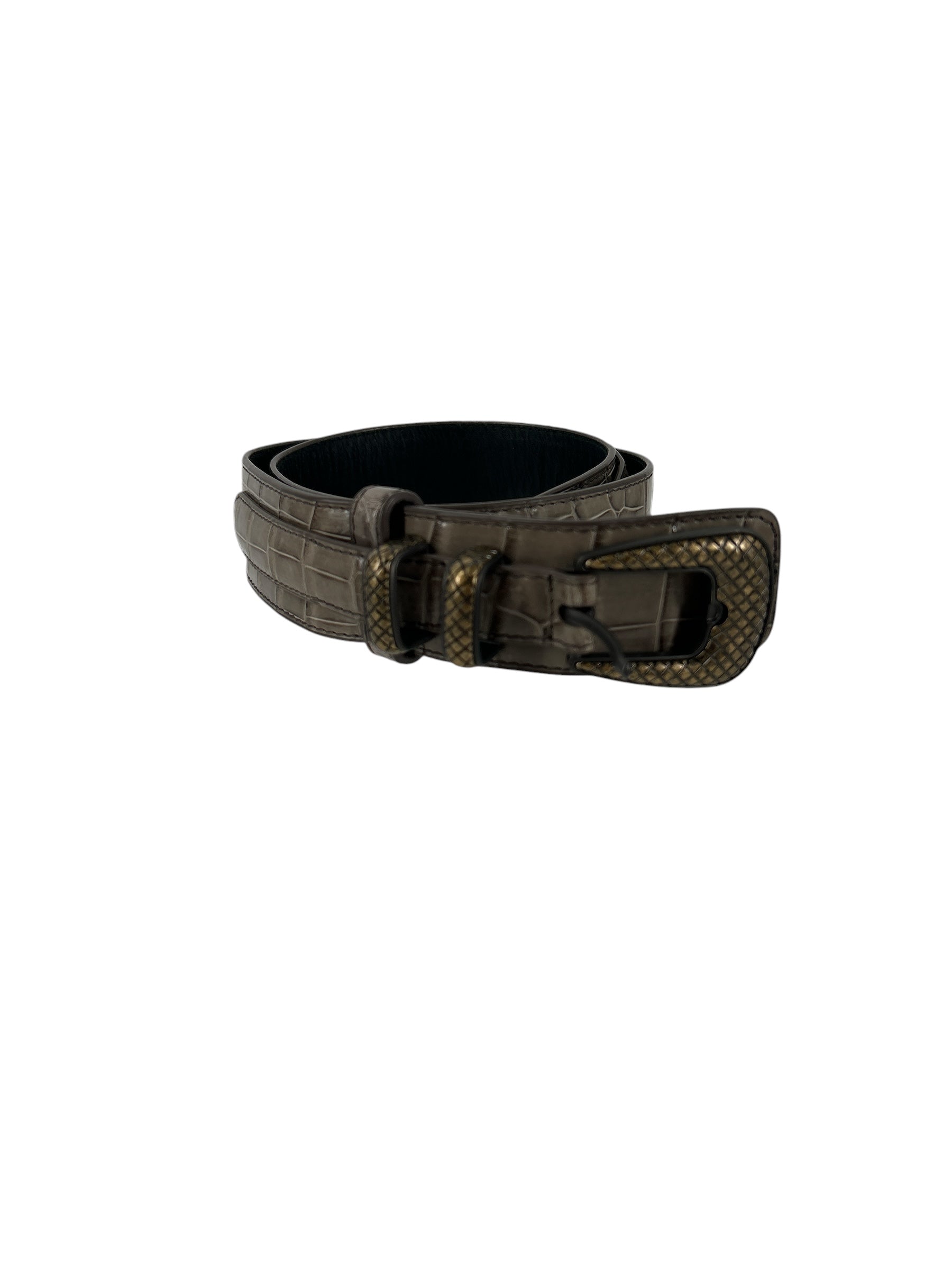 BOTTEGA VENETA/Belt/Leather/BRW/L's/SNAKESKIN WESTERN view 1