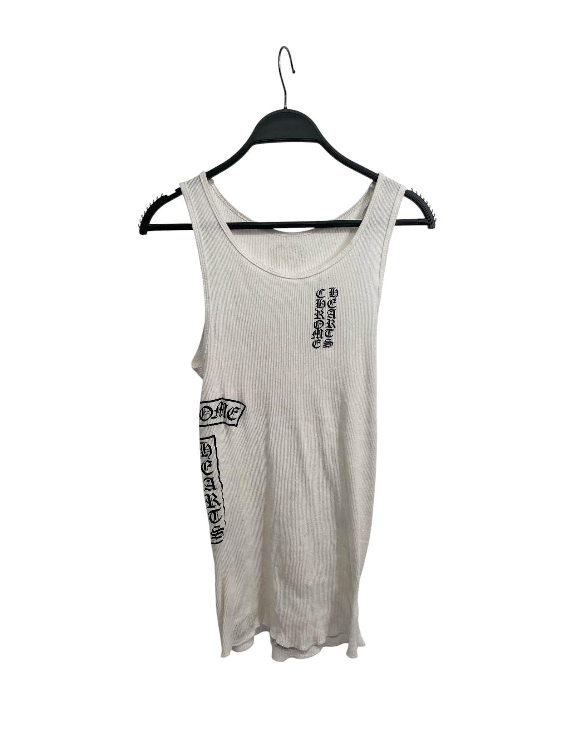 CHROME HEARTS/Tank Top/Cotton/WHT/Monogram/rib knit view 1