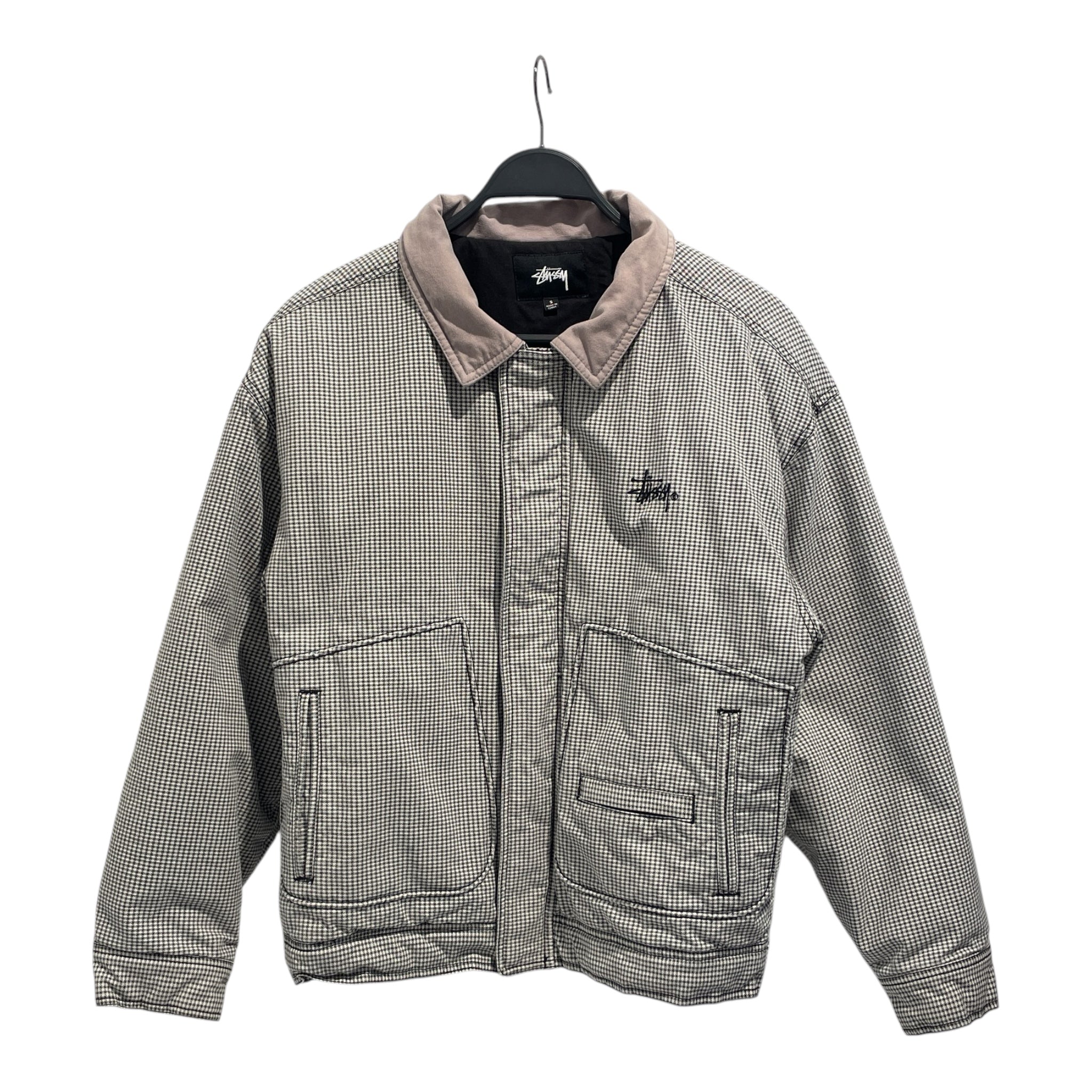 STUSSY/Jacket/S/Cotton/WHT/Plaid/Drizzler plaid bomber view 1