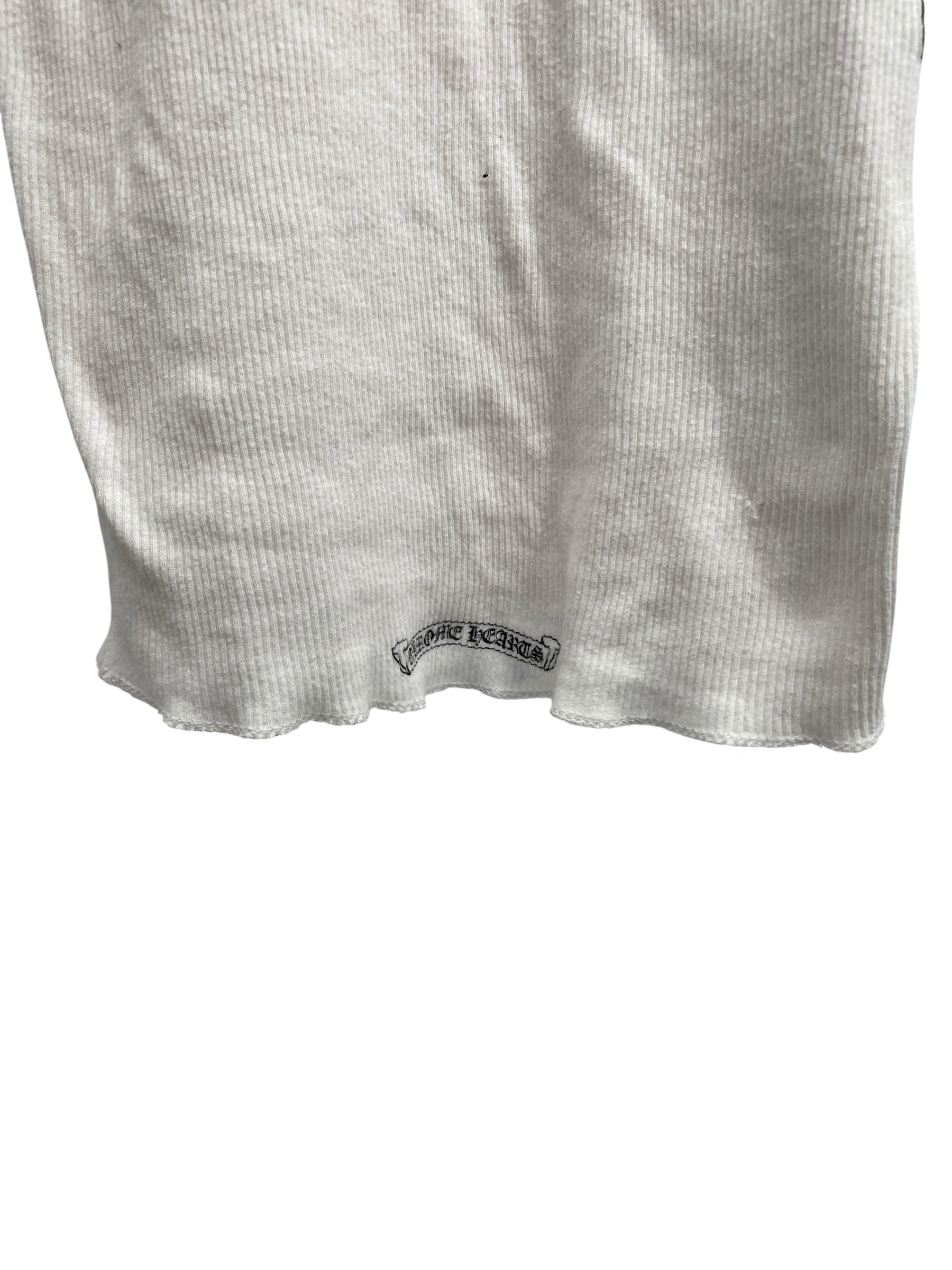 CHROME HEARTS/Tank Top/Cotton/WHT/Monogram/rib knit view 3