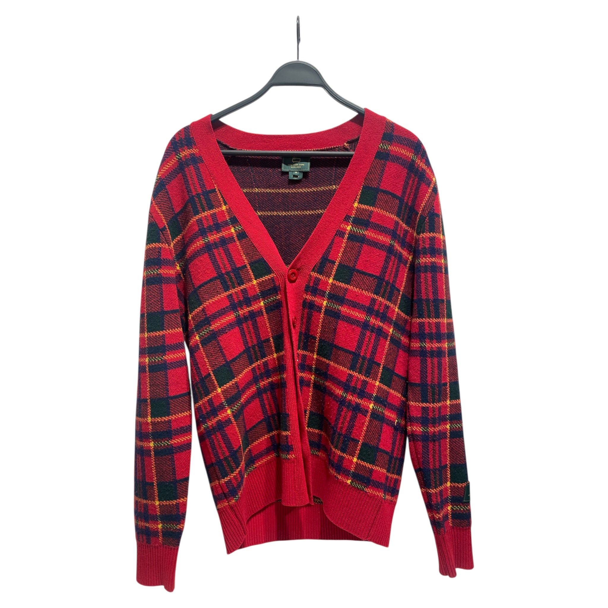 AIME LEON DORE/Cardigan/M/Plaid/Wool/RED/WOOLRICH view 1