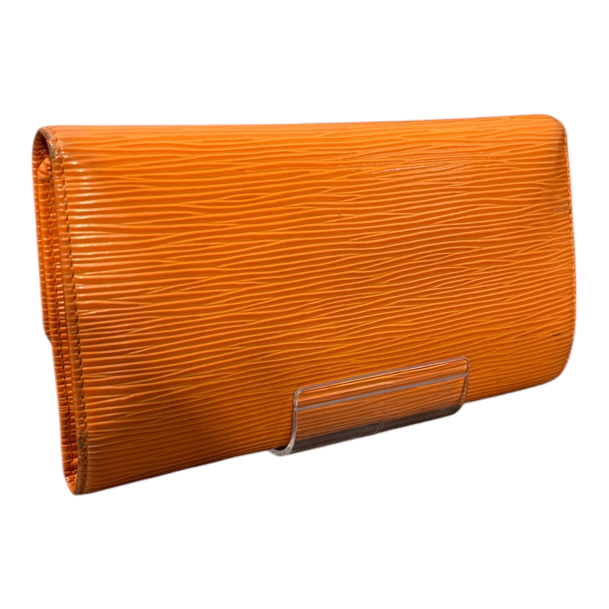LOUIS VUITTON/Trifold Wallet/Stripe/Leather/ORN/Orange Epi Leather Long Wallet view 2