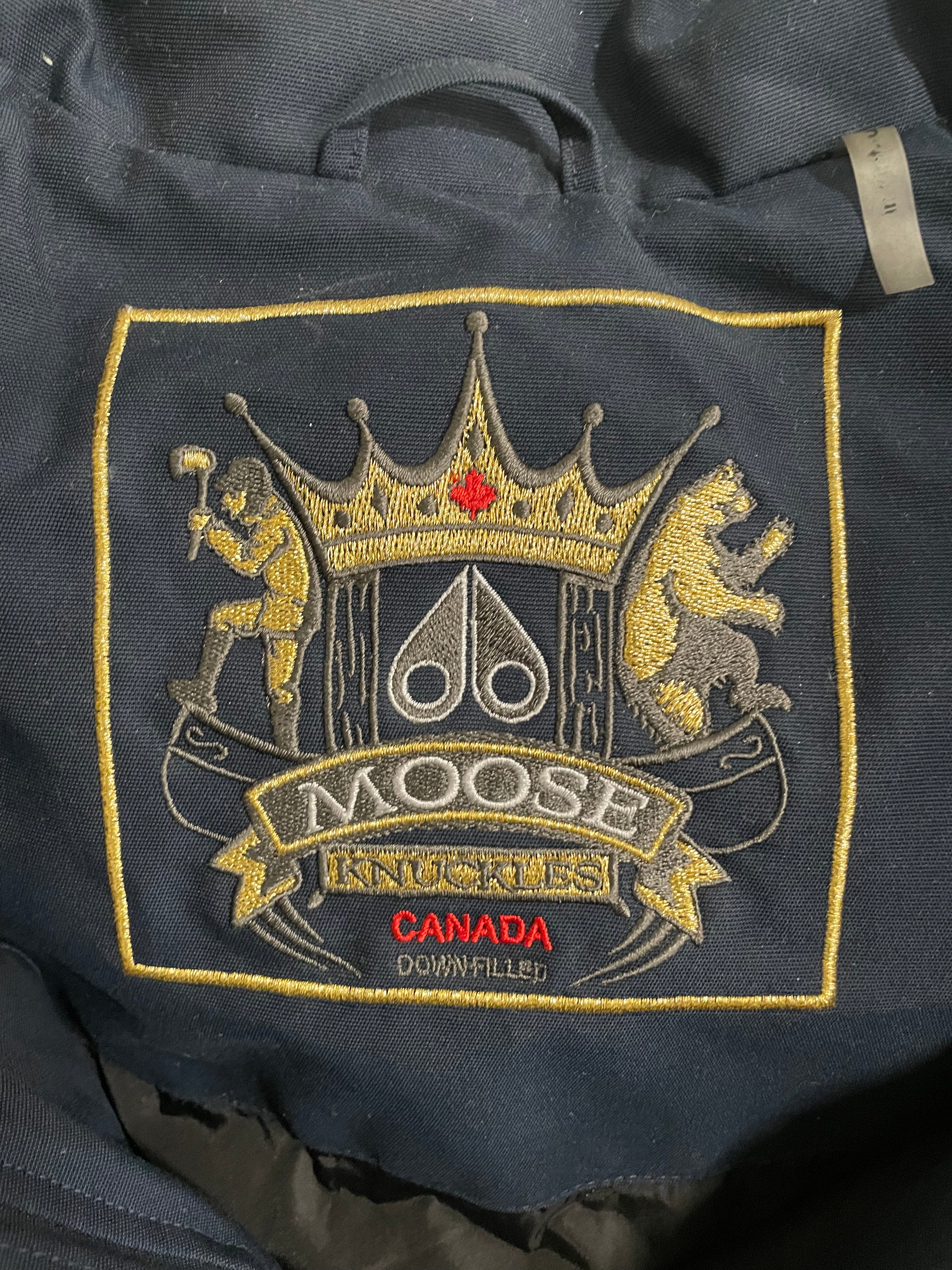 MOOSE KNUCKLES/Puffer Jkt/M/Cotton/NVY/SHEEP FUR HOOD view 3