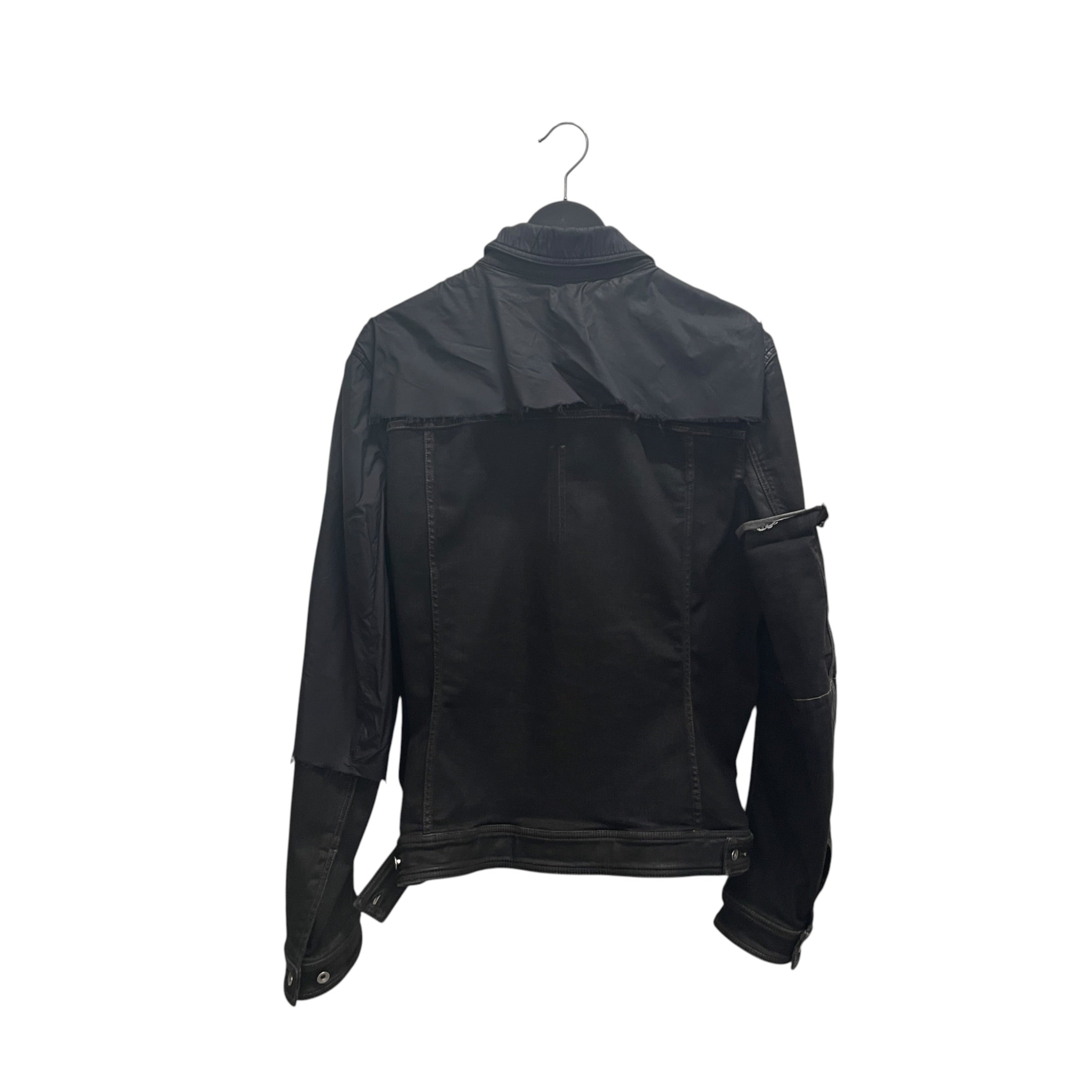 RICK OWENS DRKSHDW/Denim Jkt/L/Denim/BLK/workers raw hem view 2