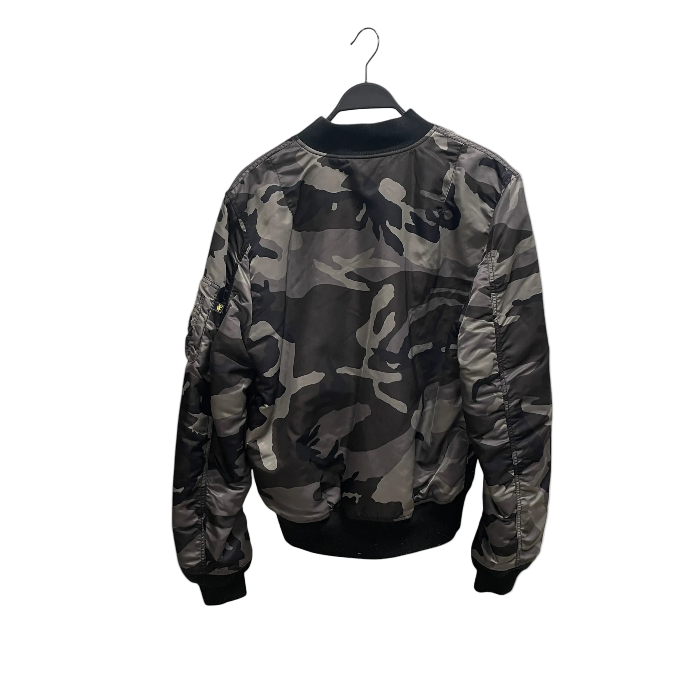 ALPHA INDUSTRIES/Jacket/L/Nylon/BLK/WHT CAMO LINING/BLK BOMBER view 2