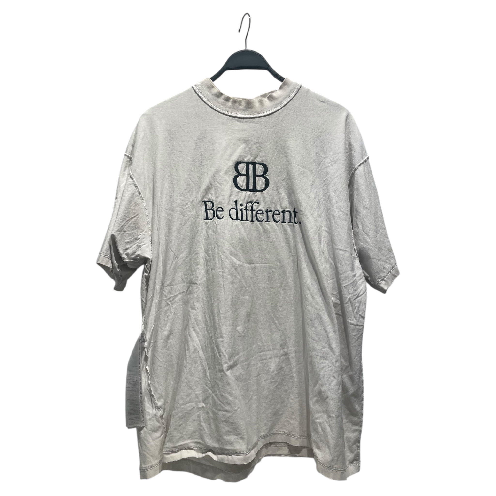 BALENCIAGA/T-Shirt/2/Cotton/WHT/Be Different Double Collar Tee view 1