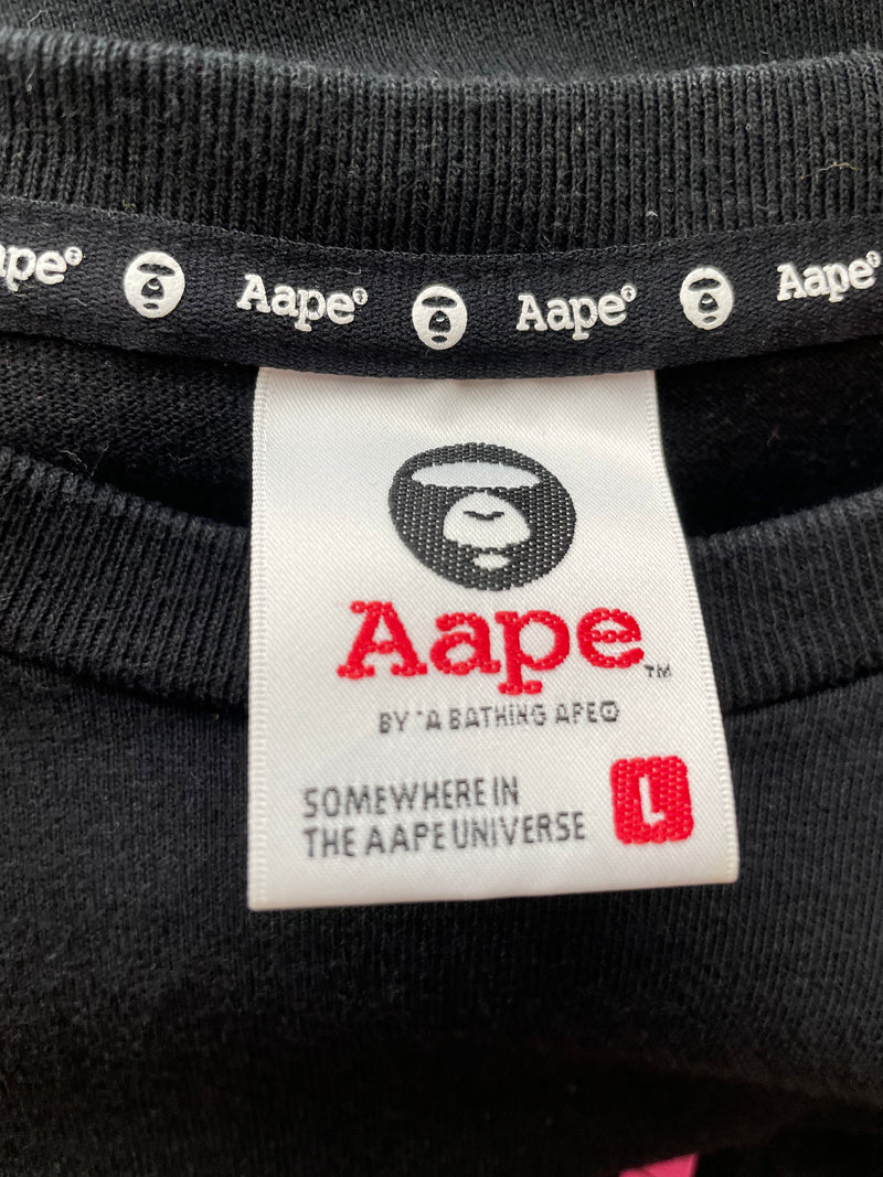 AAPE BY A BATHING APE/T-Shirt/L/Cotton/BLK/SMALL CAMO LOGO