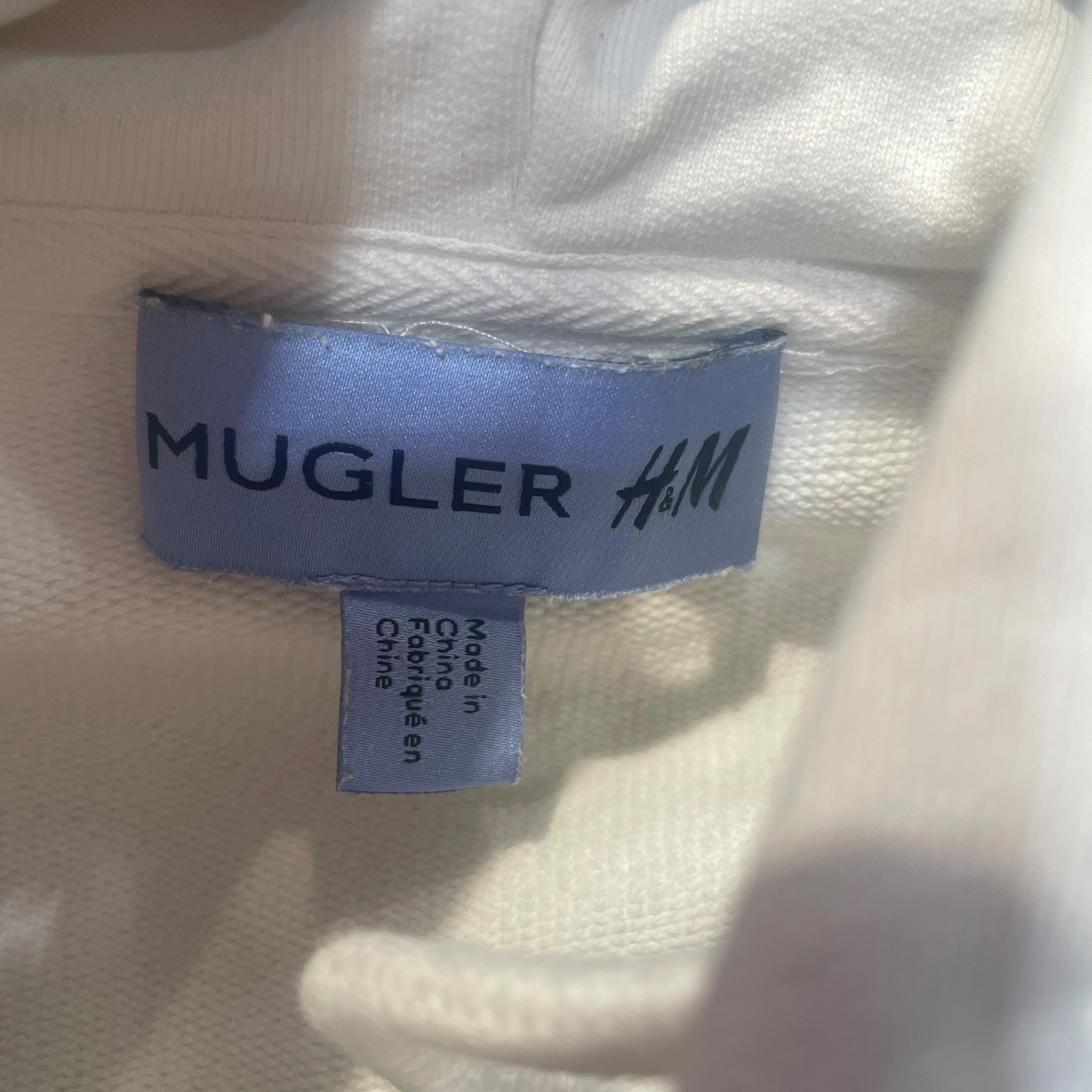 MUGLER/H&M/Hoodie/XS/Cotton/WHT/Pullover/Cropped MUGLER/H&M Hoodie view 3