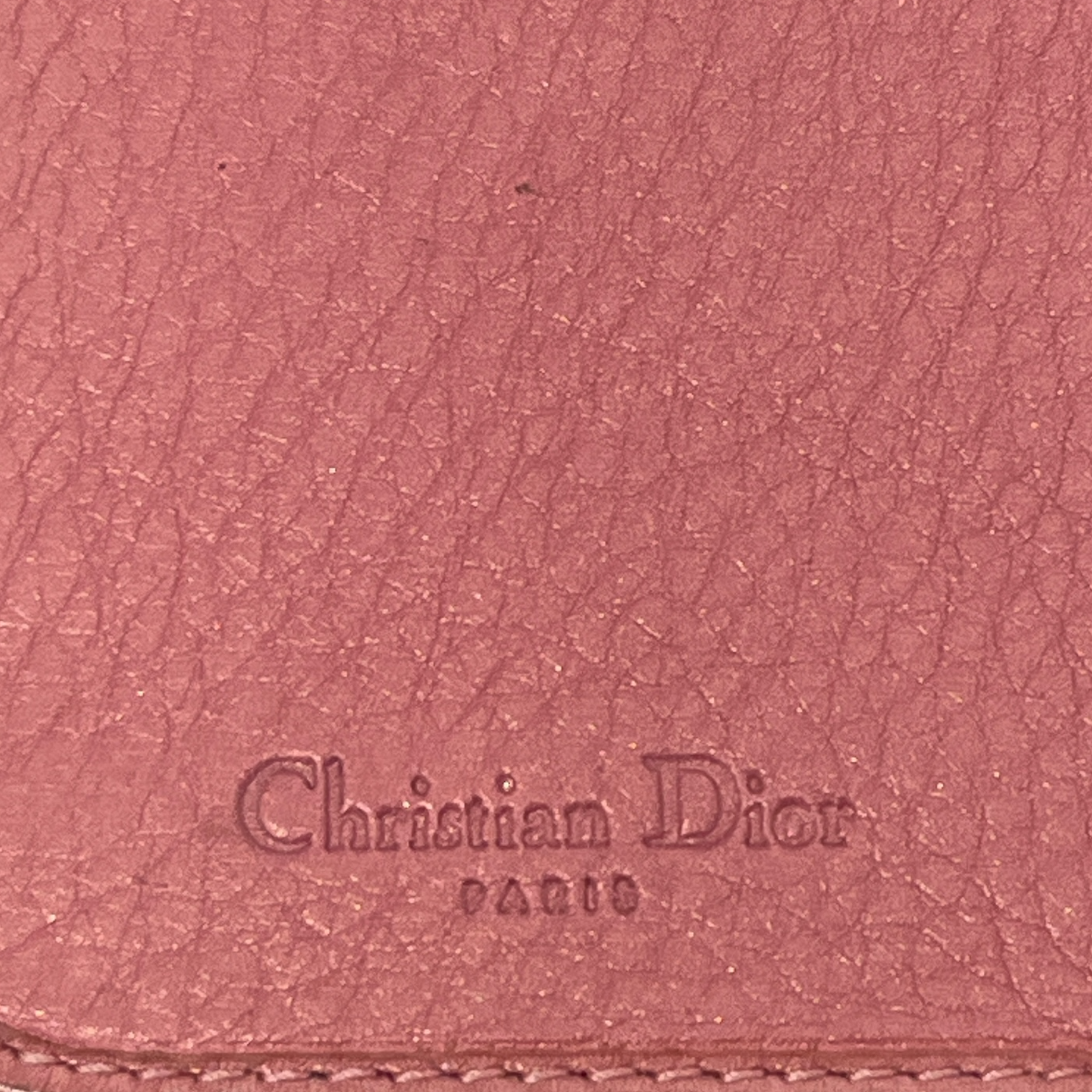 Christian Dior/Wallet/Leather/PNK/FLORAL EMBROIDERY view 5