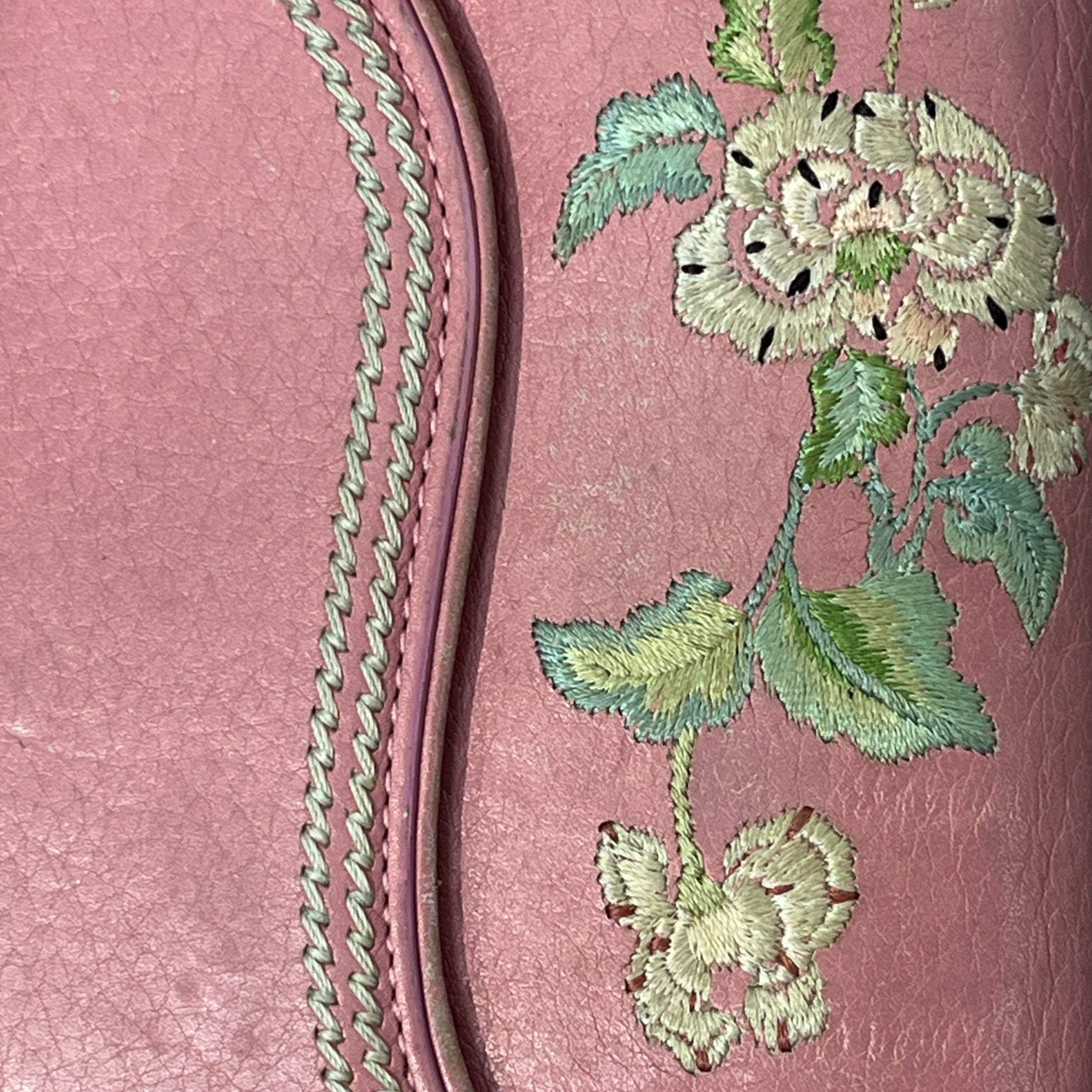 Christian Dior/Wallet/Leather/PNK/FLORAL EMBROIDERY view 8