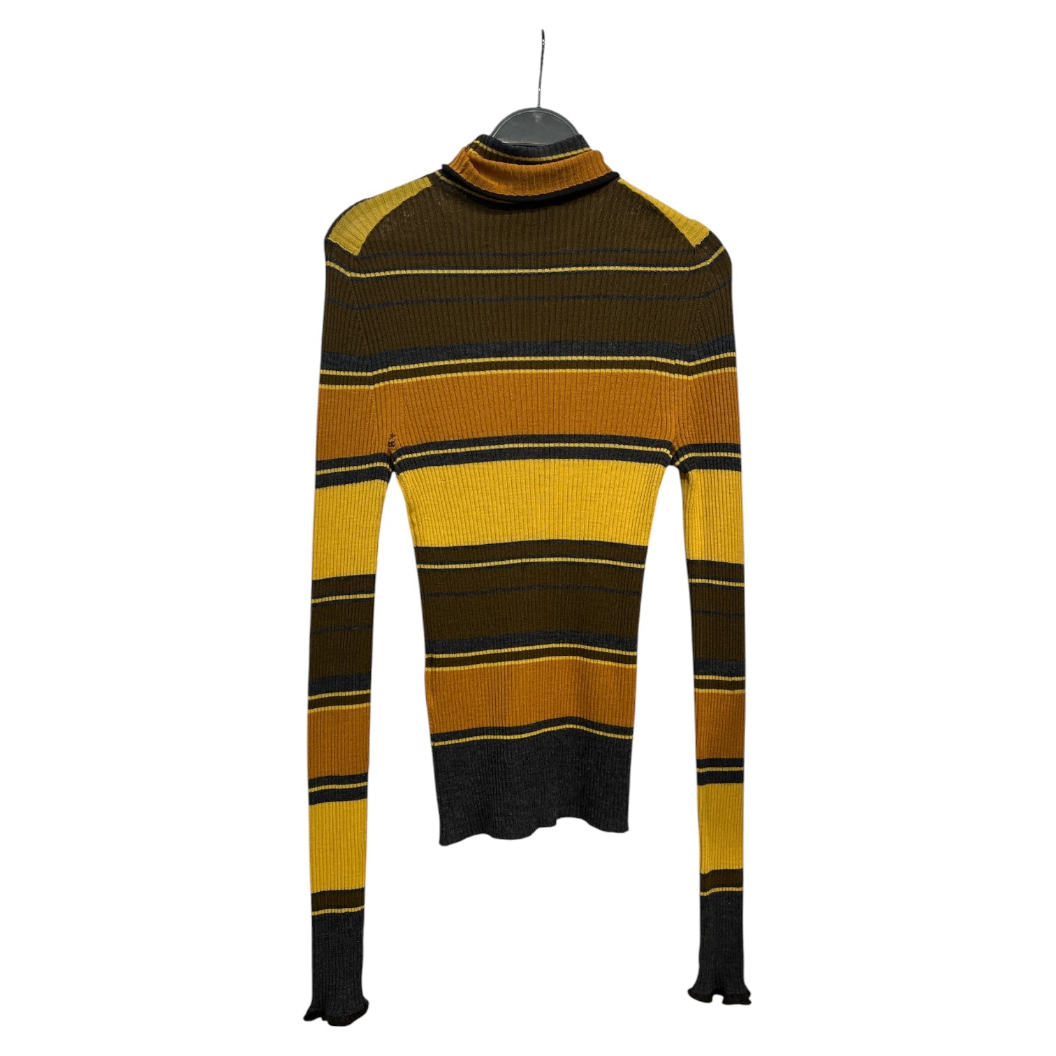 Acne Studios/LS T-Shirt/M/Stripe/Wool/BRW/BROWN/YELLOW TURTLE NECK view 2