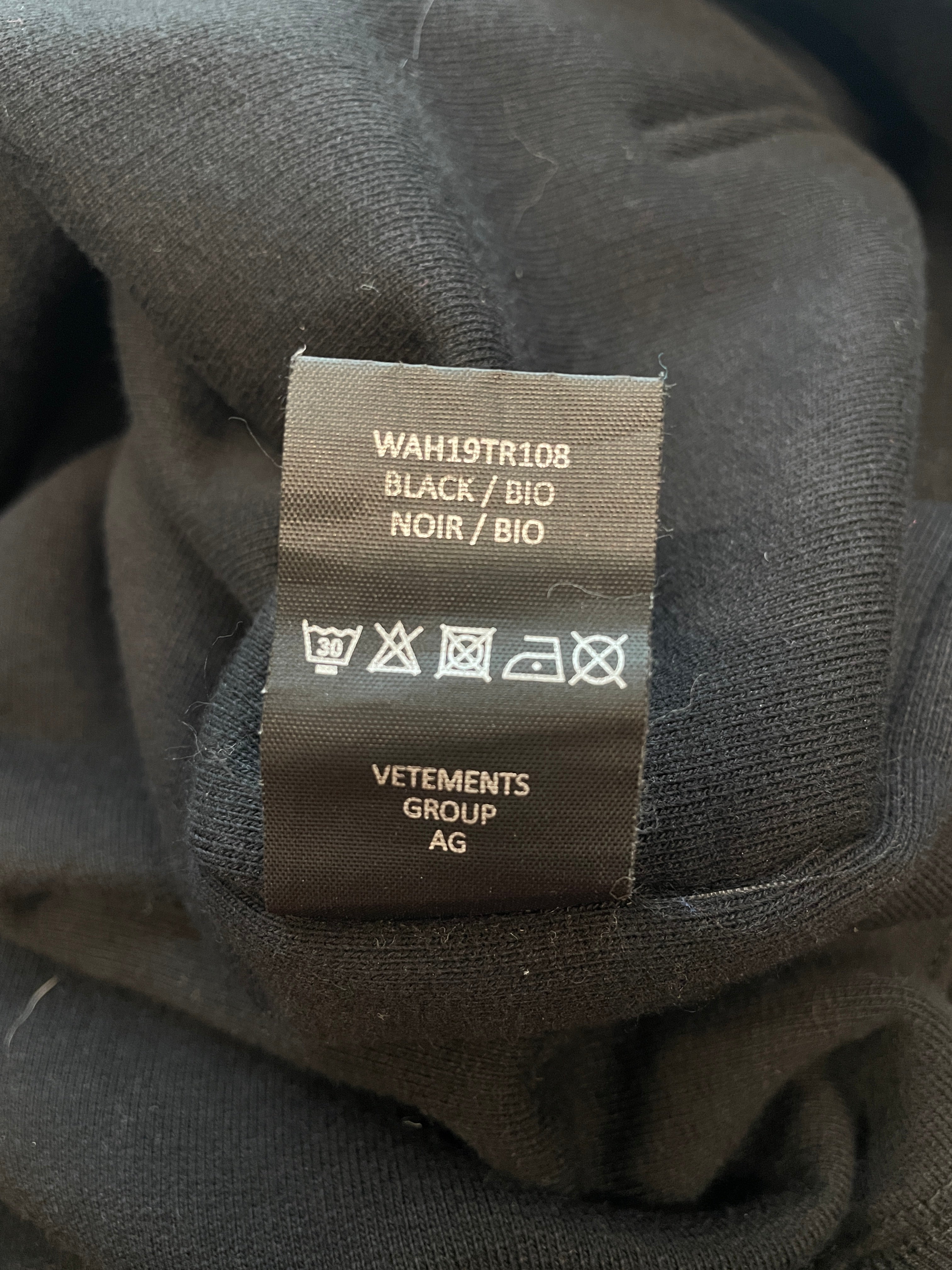 VETEMENTS/Hoodie/L/Cotton/BLK/INSIDE OUT/MAKE A DIFFERENCE view 5