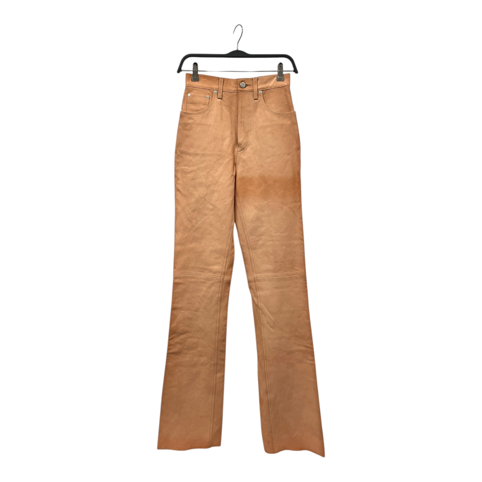 Helmut Lang/Straight Pants/26/Leather/PNK/HIGH WAIST LEATHER PANT view 1