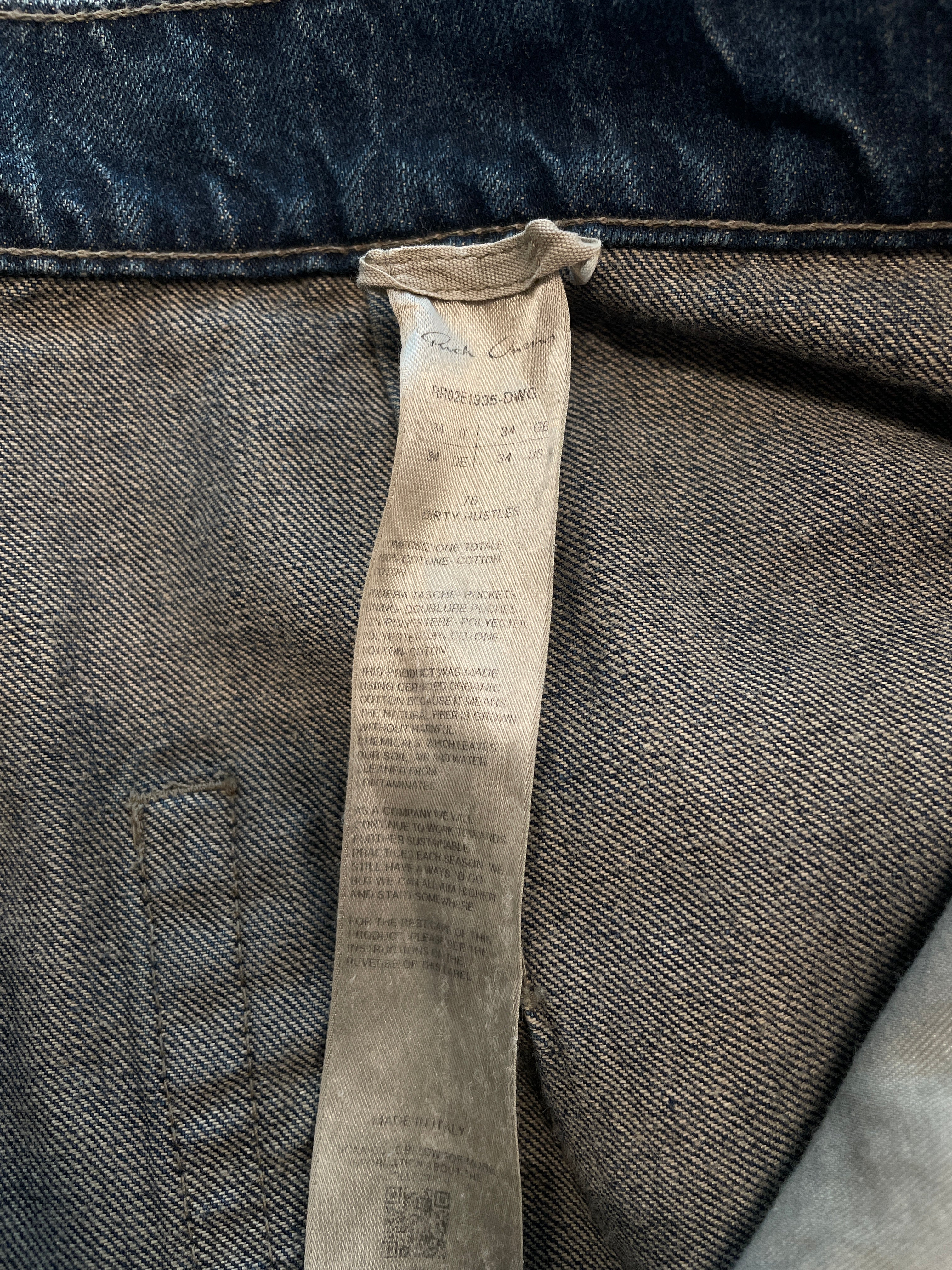 Rick Owens/Bootcut Pants/34/Denim/IDG/Button Fly/DIRT HUSTLER BIAS CUT view 4