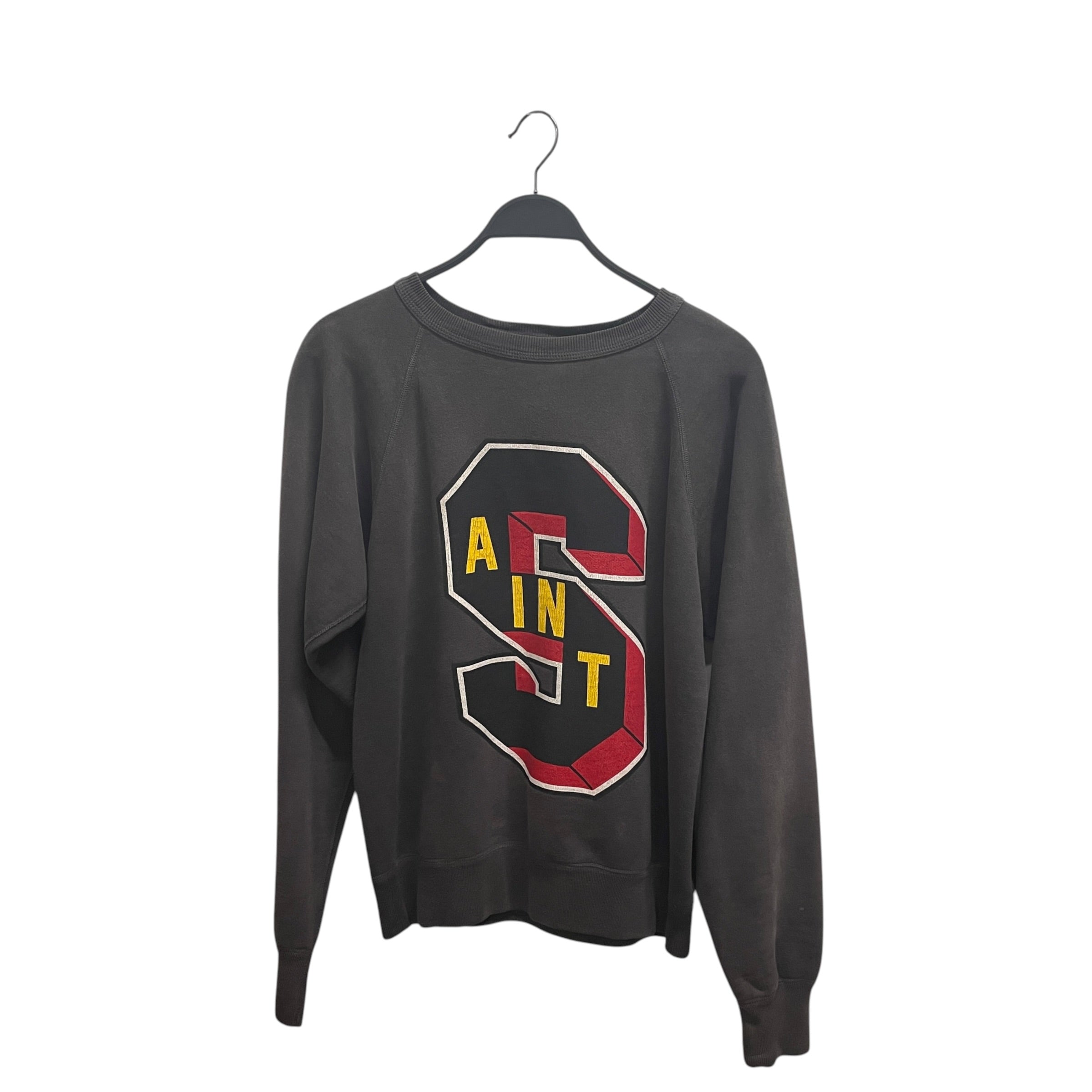 SAINT TEARS/SAINT MICHAEL/DENIM TEARS/Sweater/S/Cotton/GRY/BIG "S" FRONT/"SAINT" view 2
