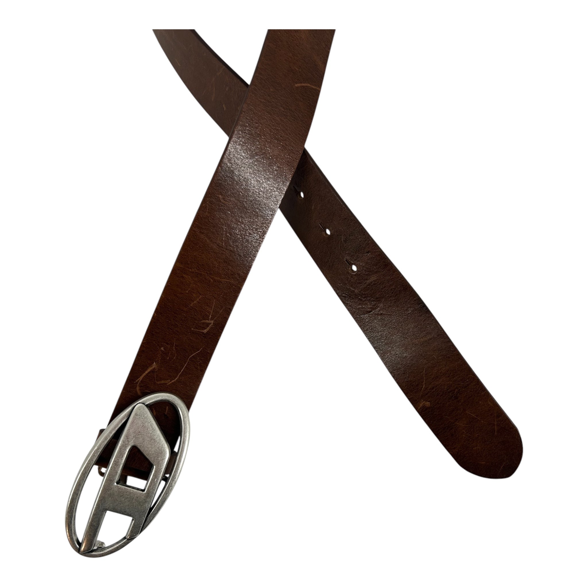 DIESEL/Belt/Leather/BRW/L's/SIL D BUCKLE W BRWN BELT view 2