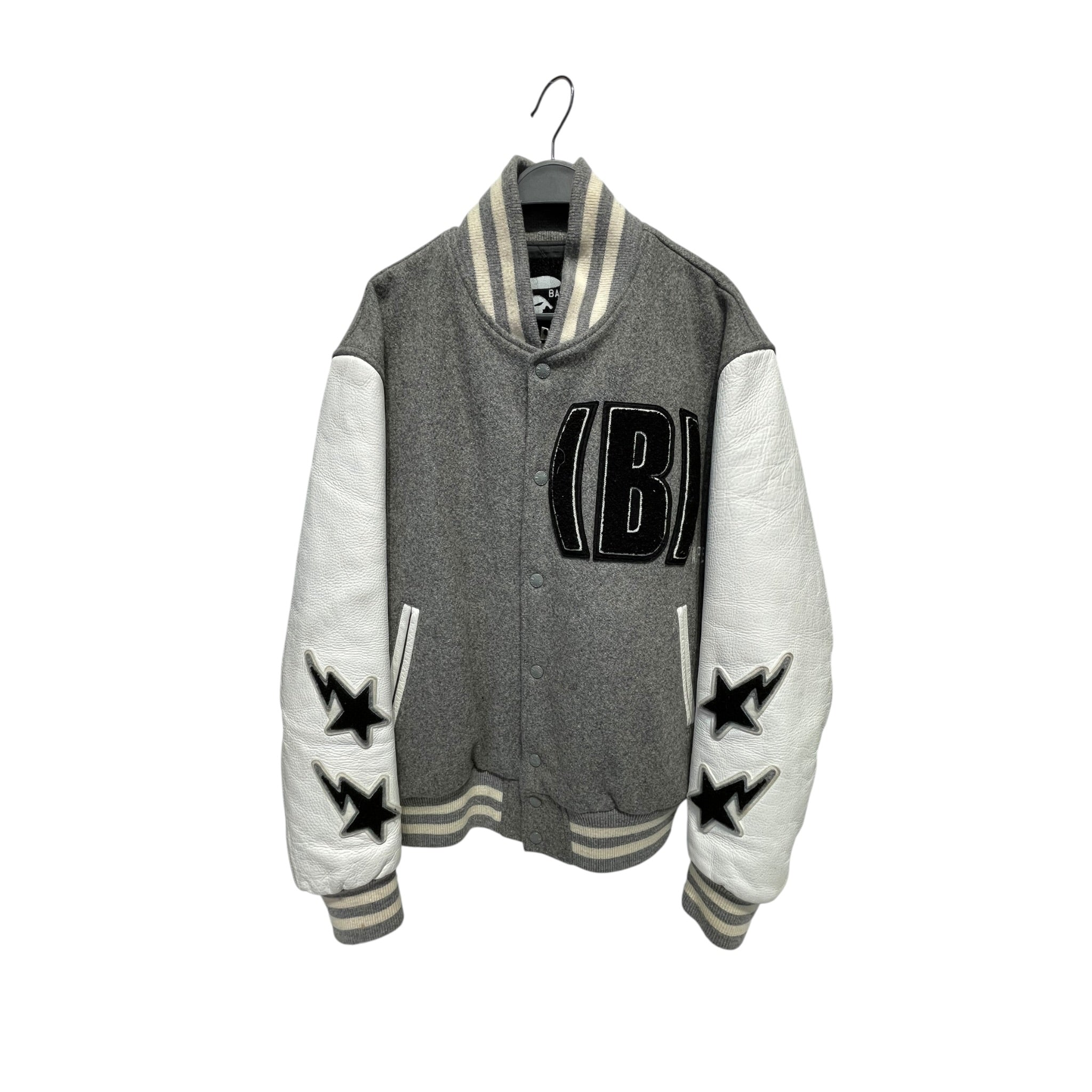A BATHING APE/Souvenir Jkt/L/Wool/GRY/(B) VARSITY JACKET view 1