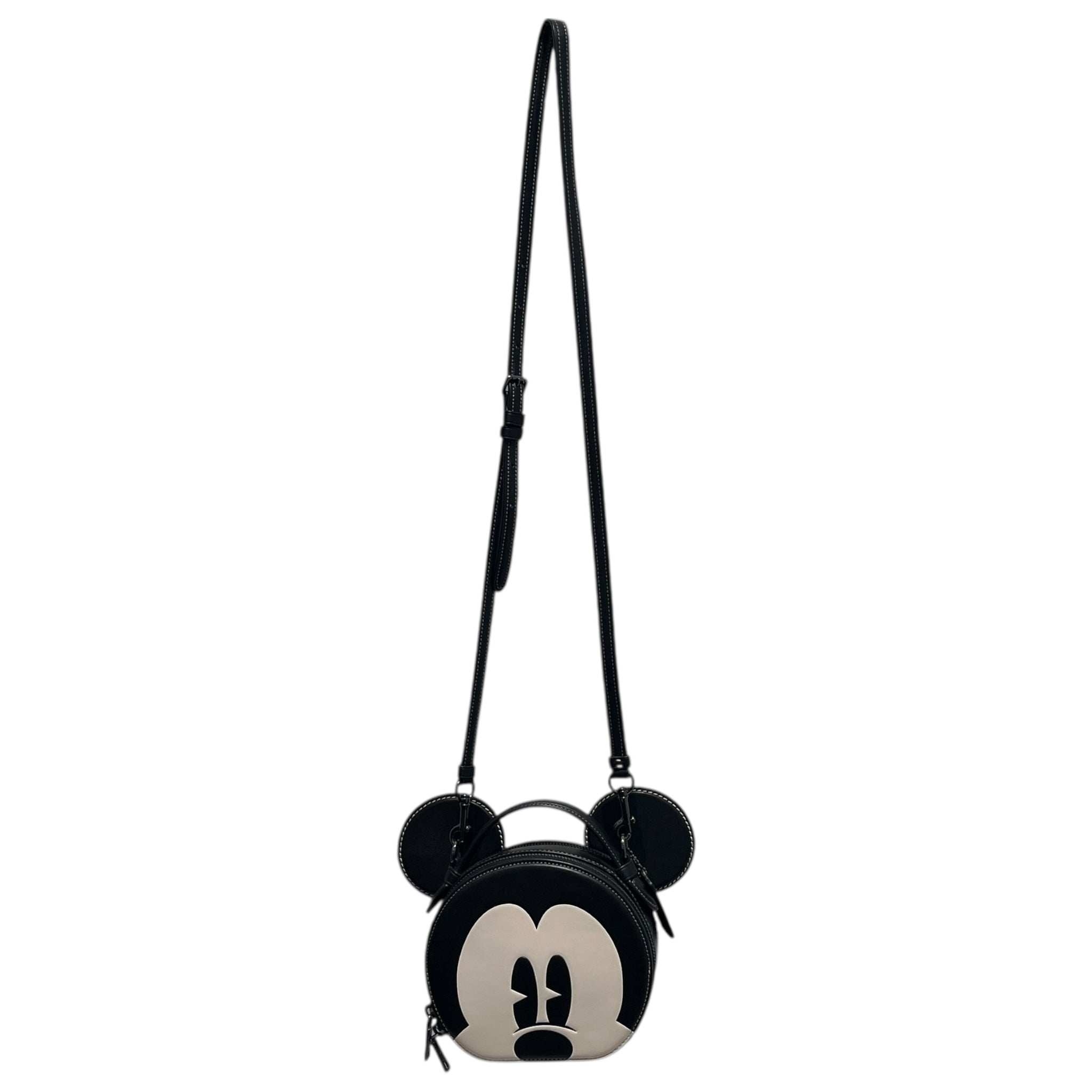 COACH/Cross Body Bag/Leather/BLK/disney mikey view 1