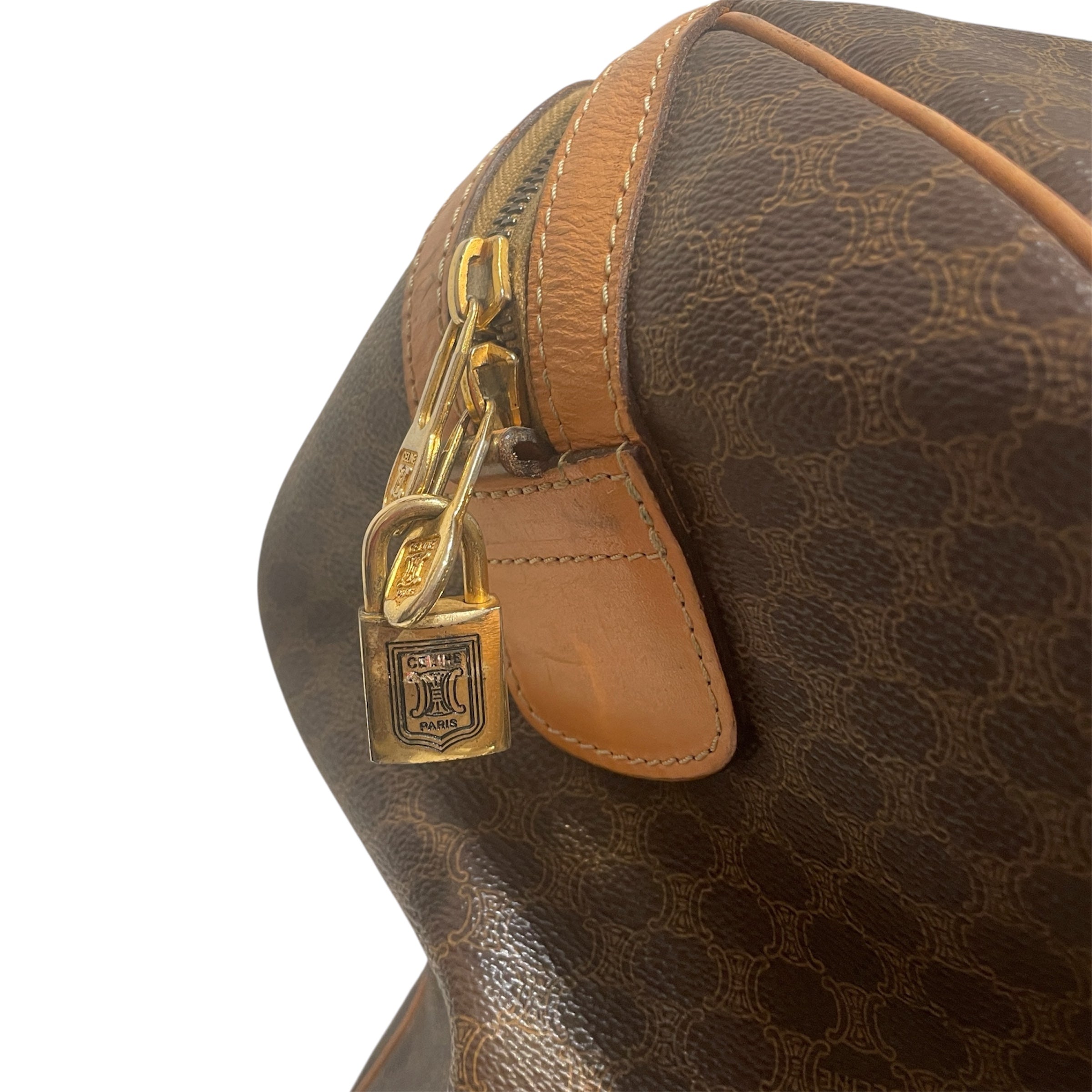 CELINE/Boston Bag/Monogram/Leather/BRW/Macadam Canvas Boston Bag view 4