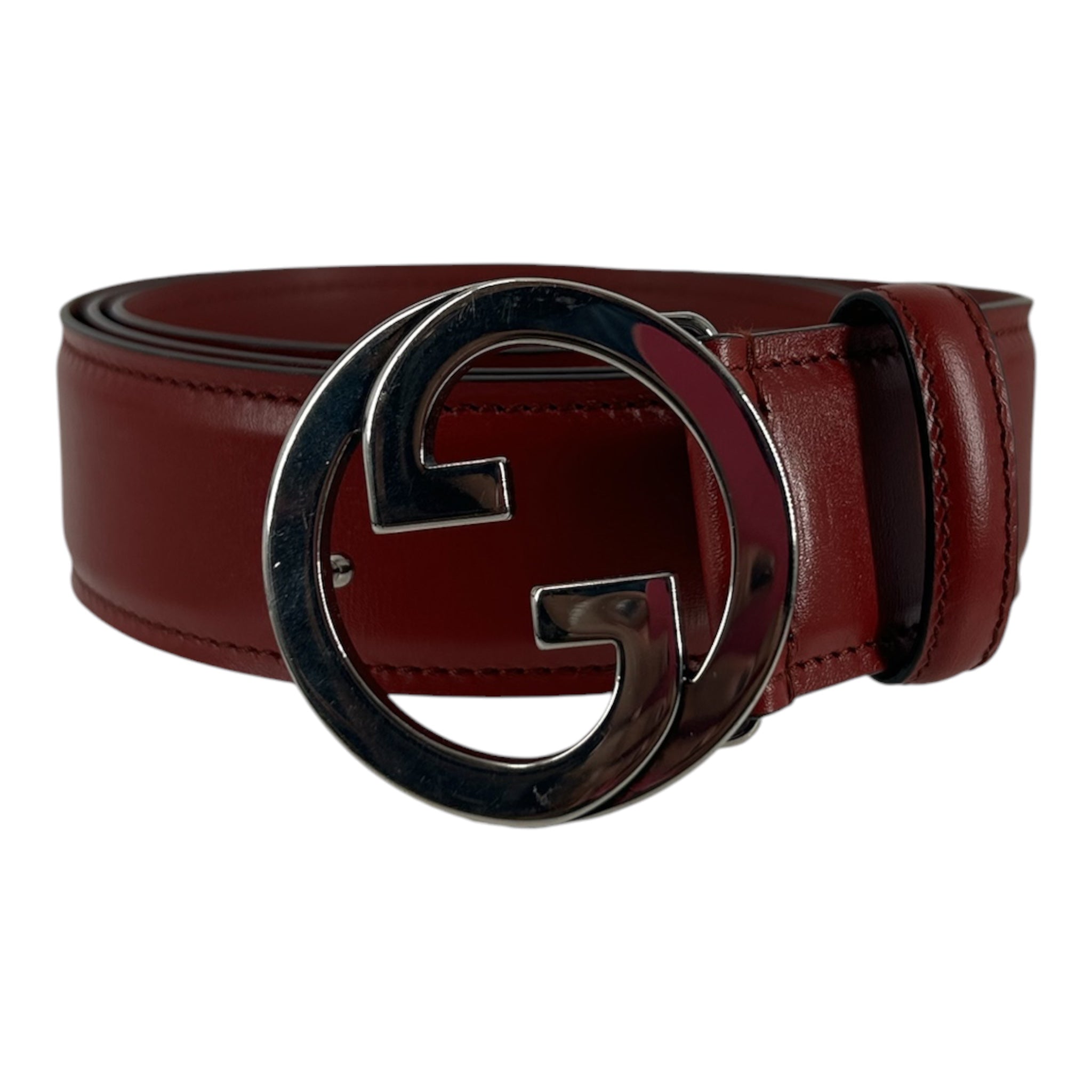GUCCI/Belt/Leather/RED/L's/MINI DOUBLE G BUCKLE view 1