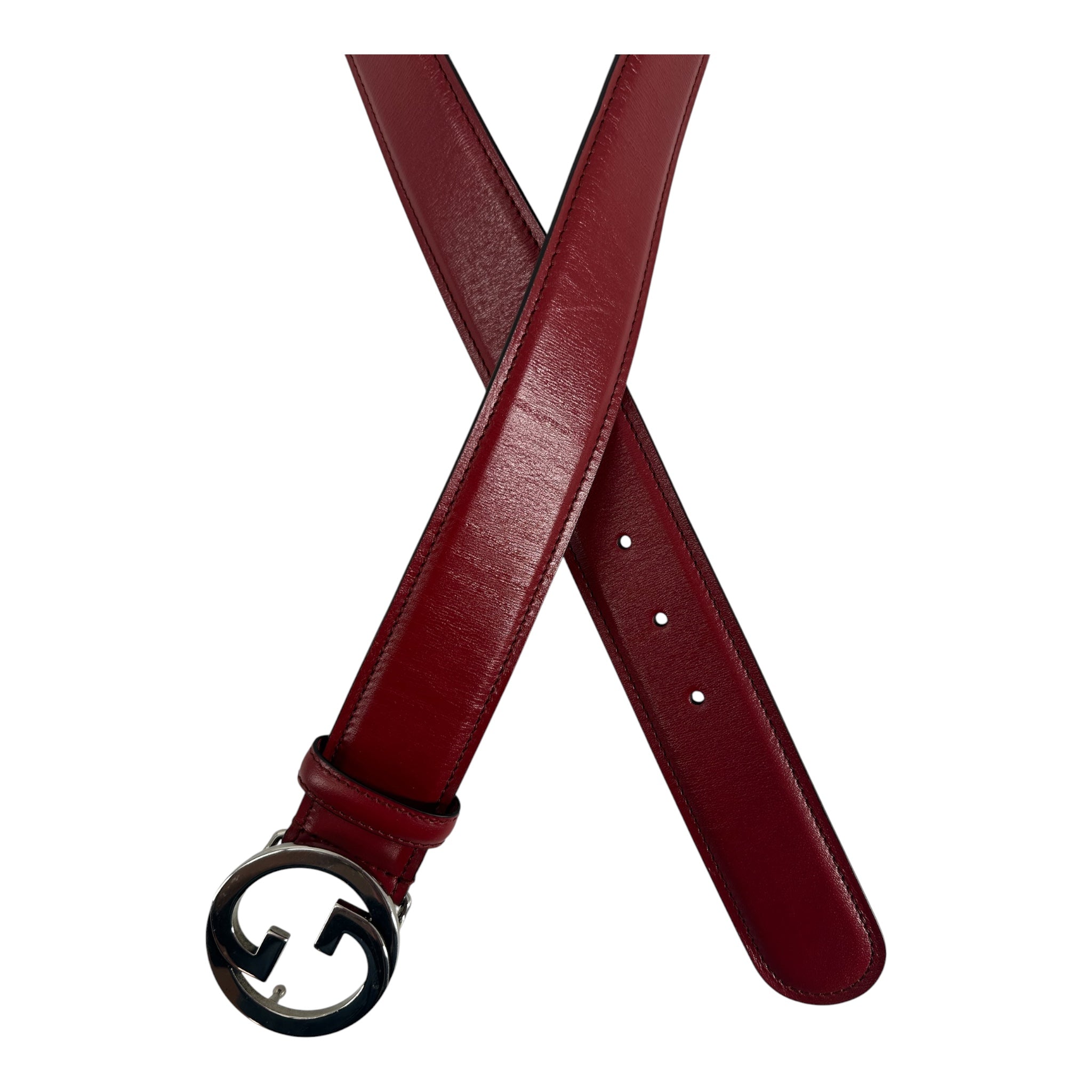 GUCCI/Belt/Leather/RED/L's/MINI DOUBLE G BUCKLE view 2