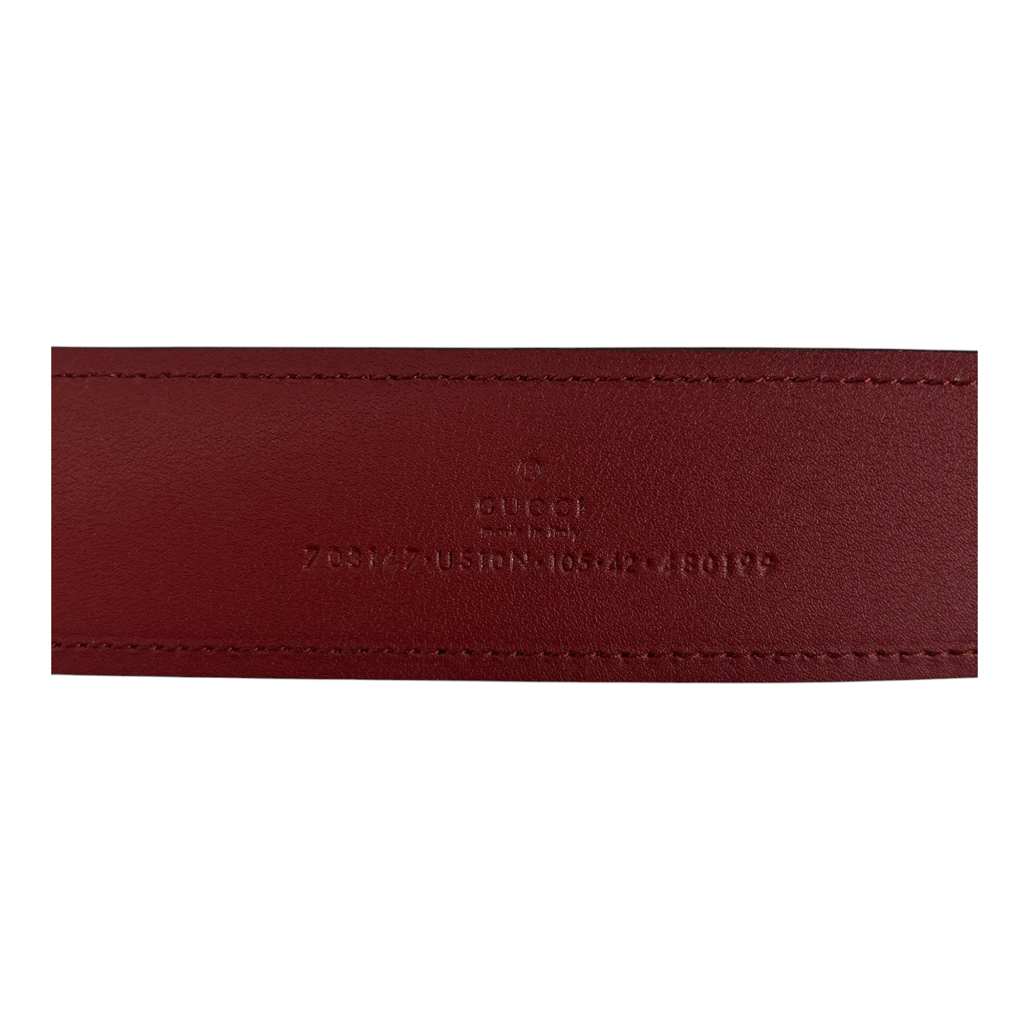 GUCCI/Belt/Leather/RED/L's/MINI DOUBLE G BUCKLE view 3
