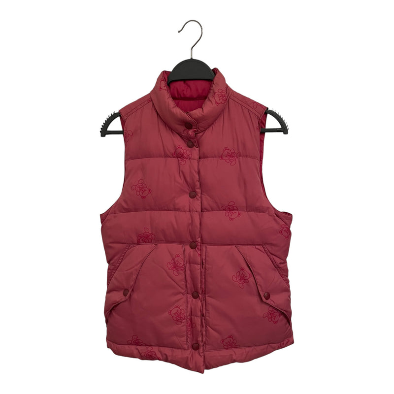 HYSTERIC GLAMOUR/Puffer Vest/S/All Over Print/Nylon/PNK/PINK BEAR LOGO