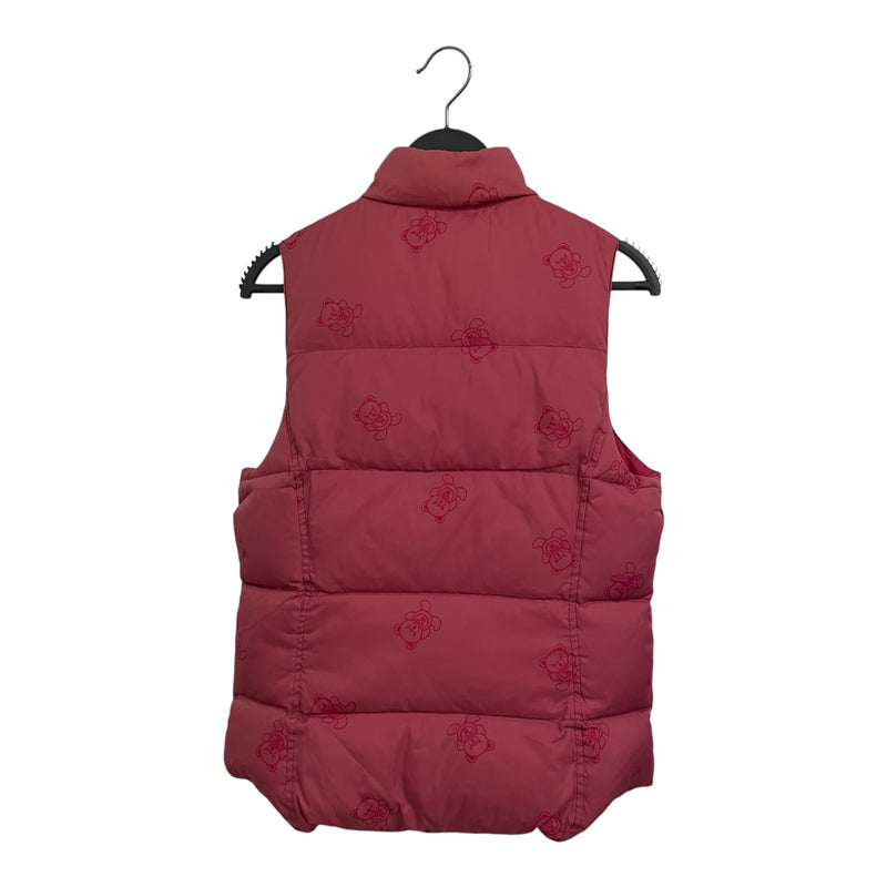 HYSTERIC GLAMOUR/Puffer Vest/S/All Over Print/Nylon/PNK/PINK BEAR LOGO