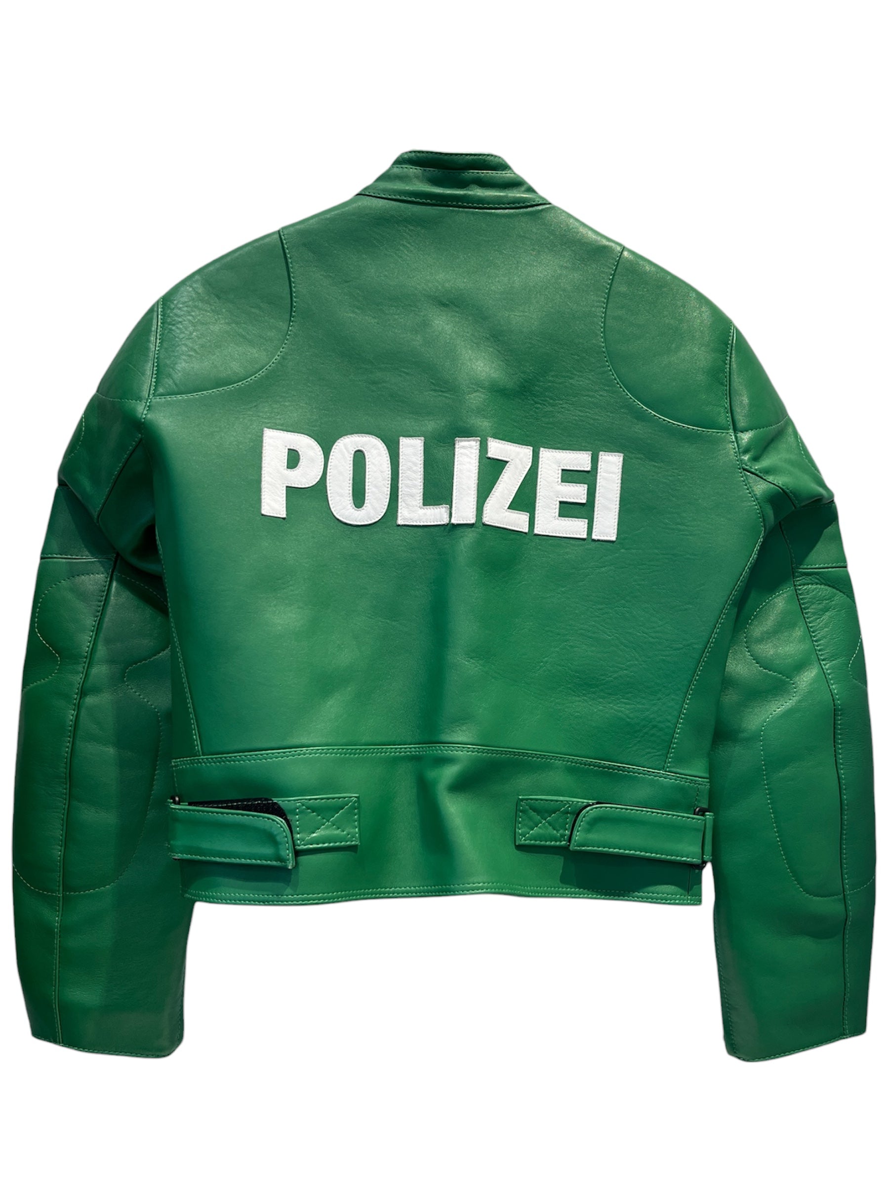 VETEMENTS/Leather Jkt/S/Leather/GRN/POLIZEI view 1