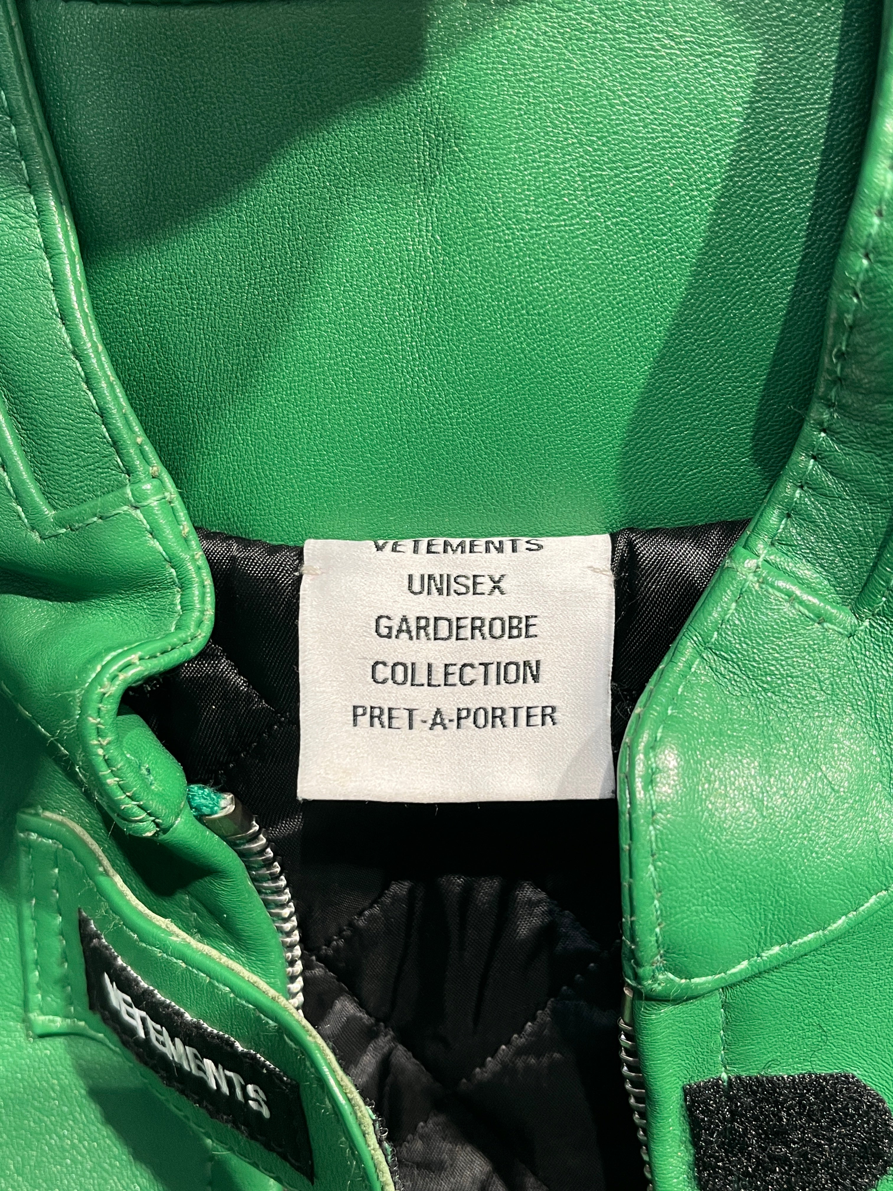 VETEMENTS/Leather Jkt/S/Leather/GRN/POLIZEI view 3