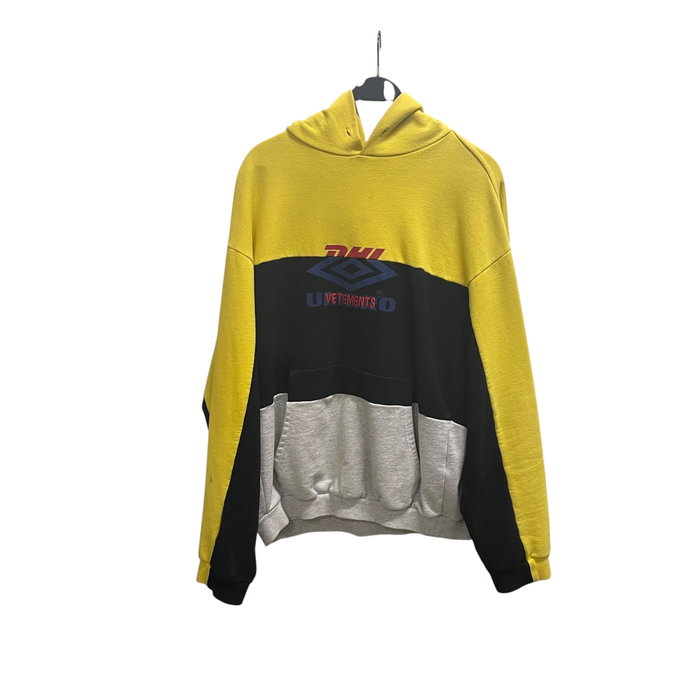 VETEMENTS/Hoodie/M/Cotton/YEL/COLOR BLOCK HOODIE/UMBRO view 2