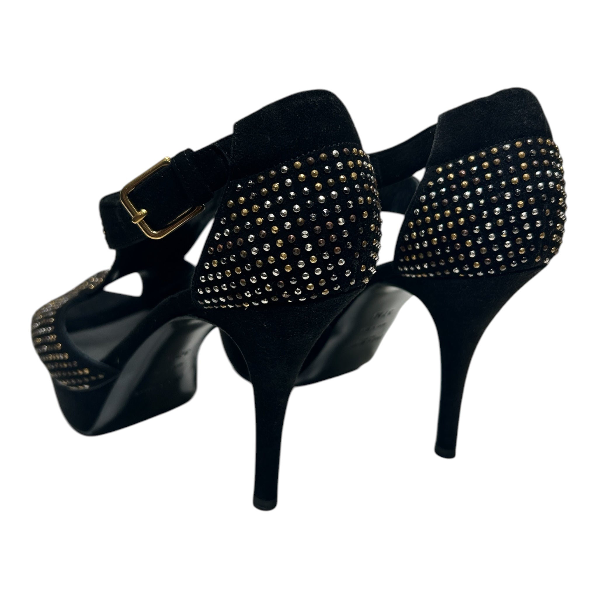 YVES SAINT LAURENT/Heels/EU 37.5/All Over Print/BLK/Gold/Silver Mini Studs All Ove view 2